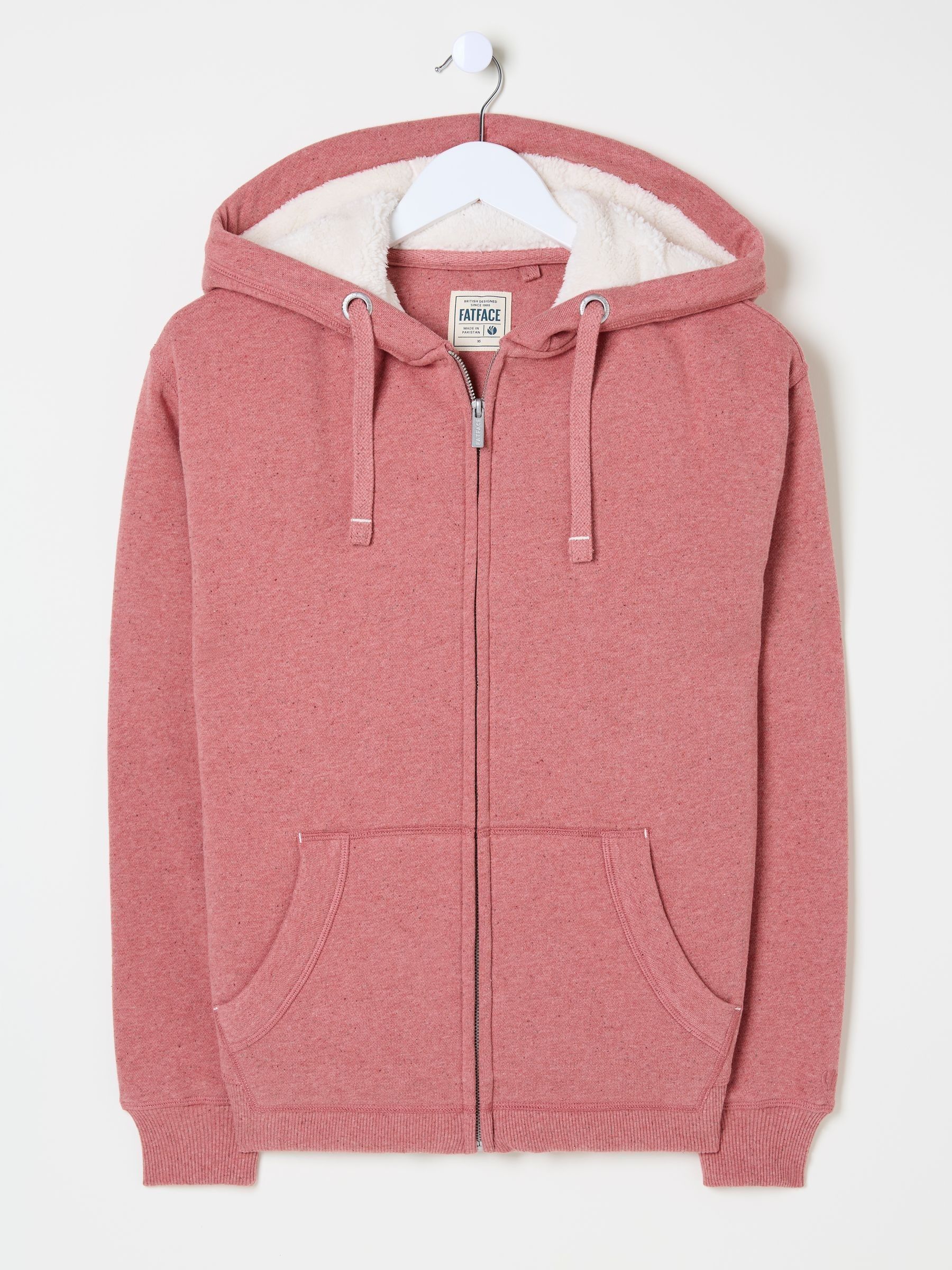 Amy Pink Nep Borg Lined Zip Through Hoodie - Image 6 of 6