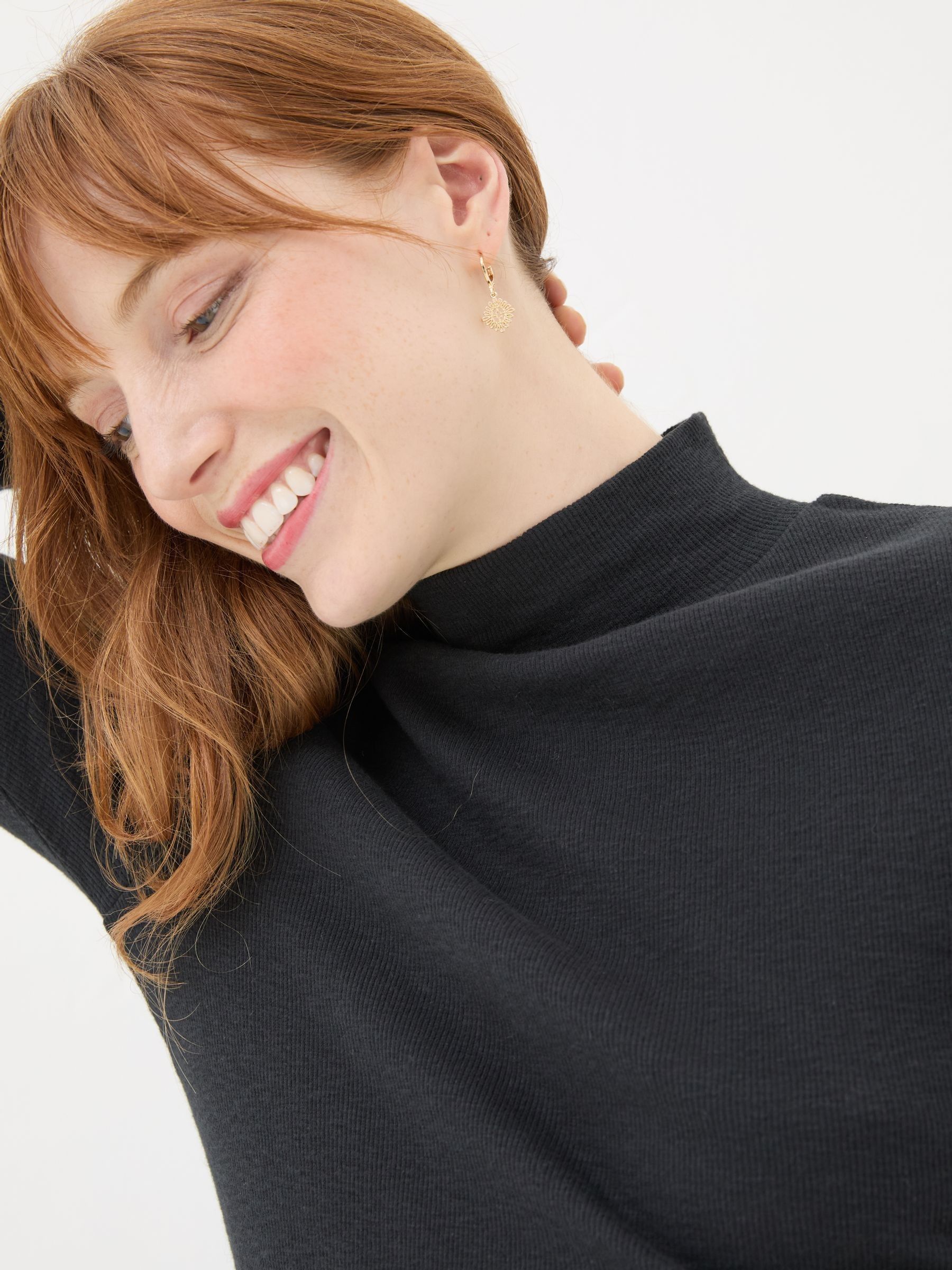 Callie Black High Neck Top - Image 6 of 7