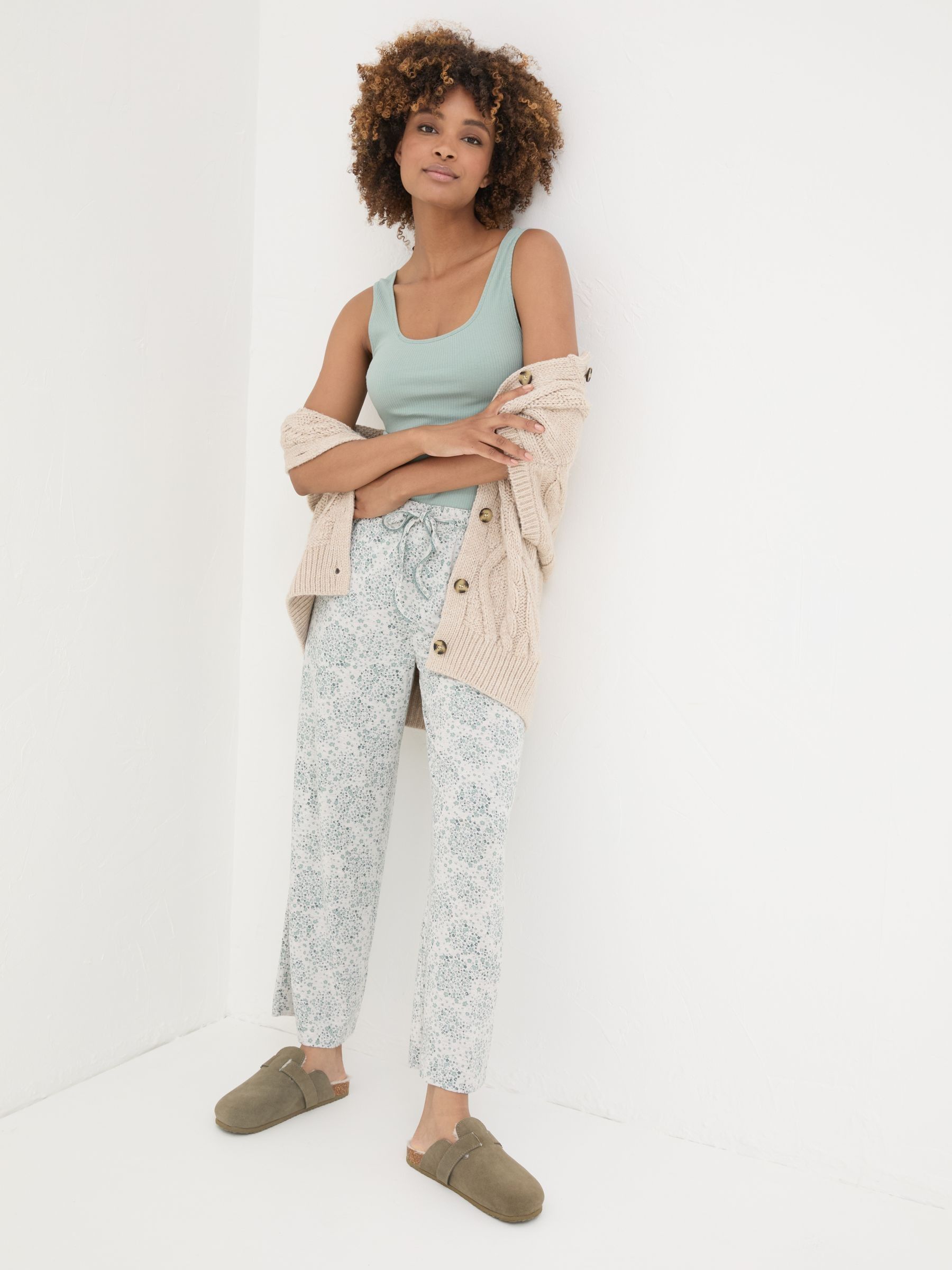 Green Haze Rib Pyjama Top - Image 3 of 8