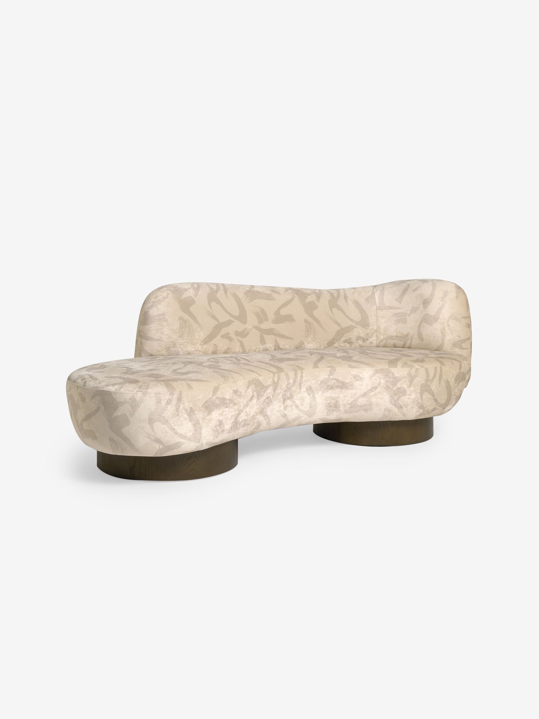 Novara 2 Seater Sofa in Natural Taupe Brushstroke Velvet - Image 5 of 6