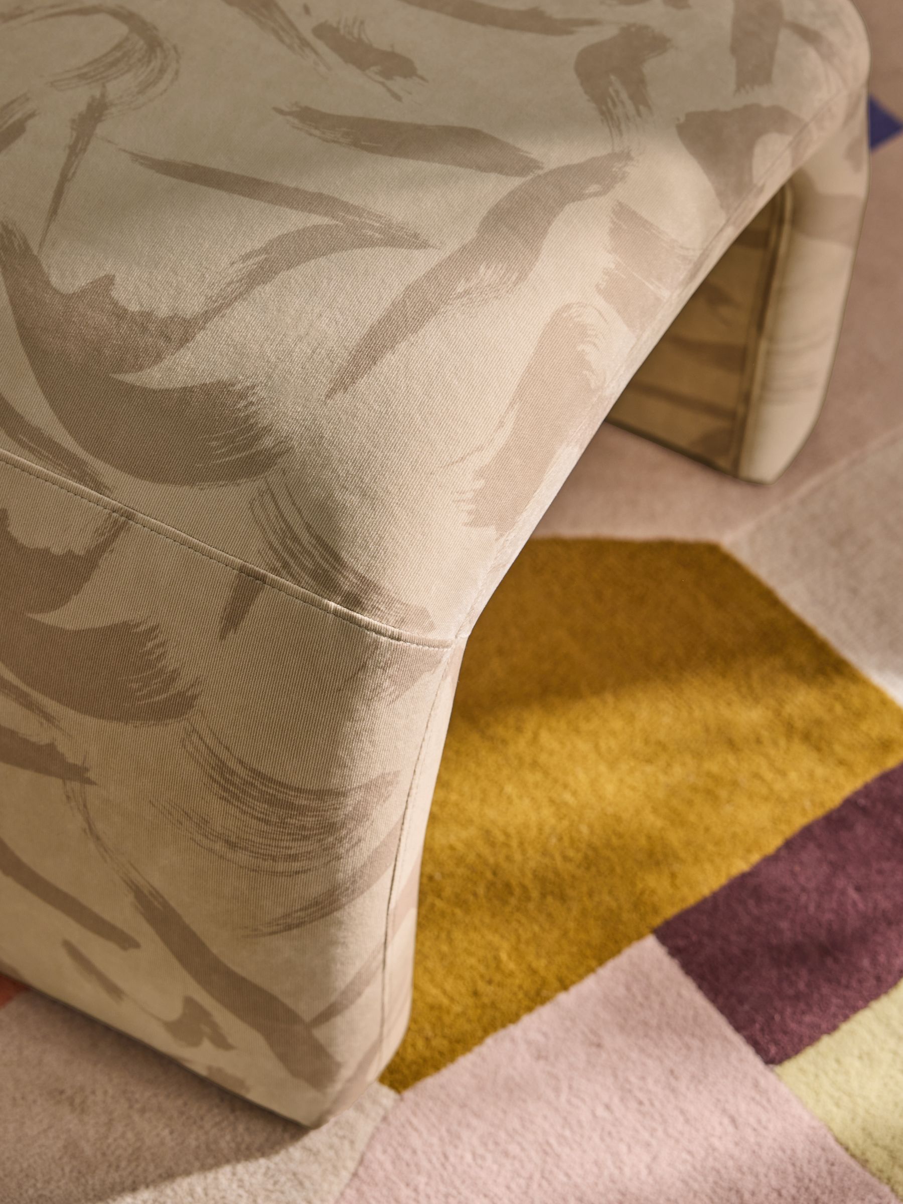 Beryl Stool in Natural Taupe Brushstroke Velvet - Image 2 of 6