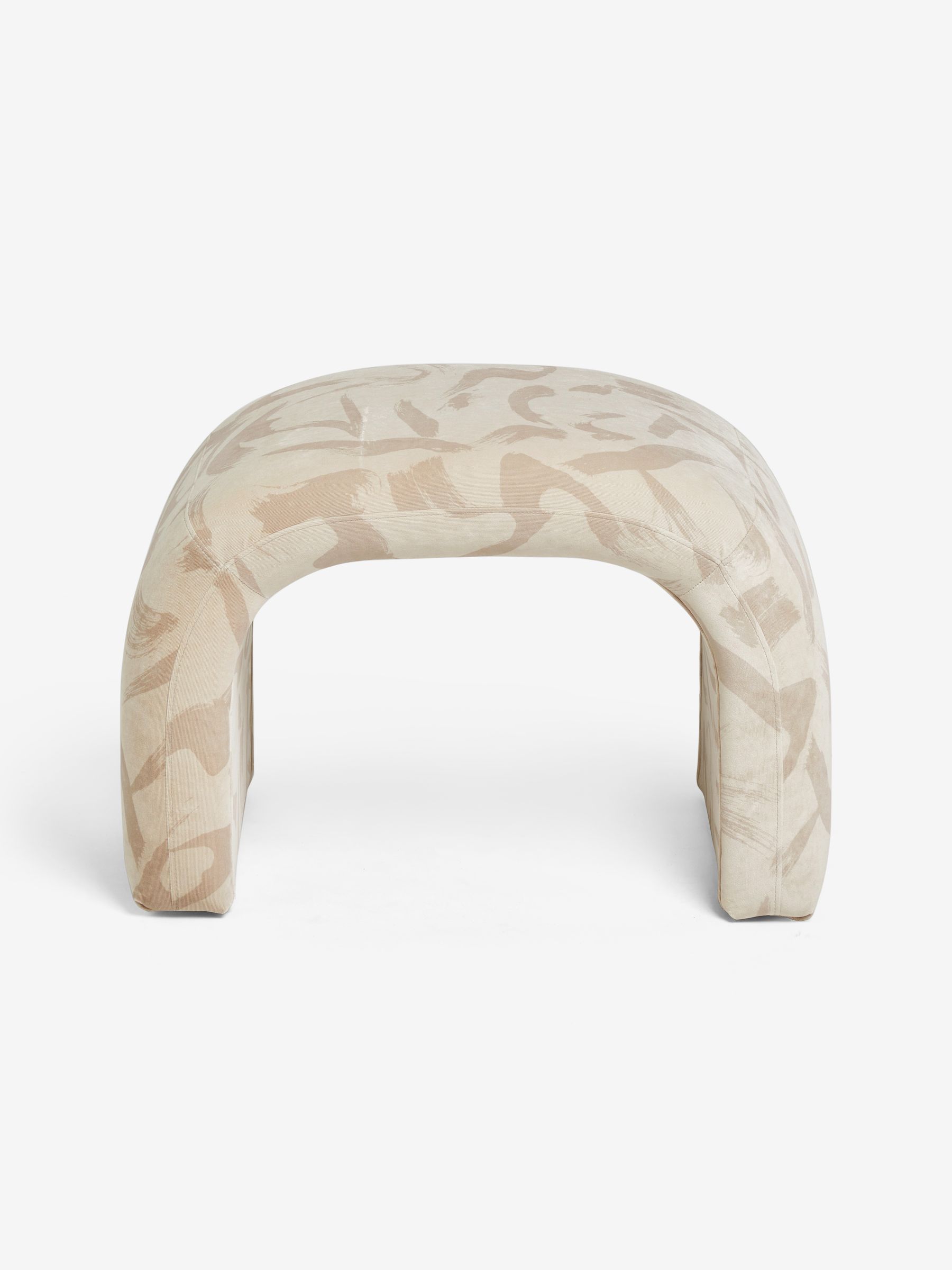 Beryl Stool in Natural Taupe Brushstroke Velvet - Image 4 of 6