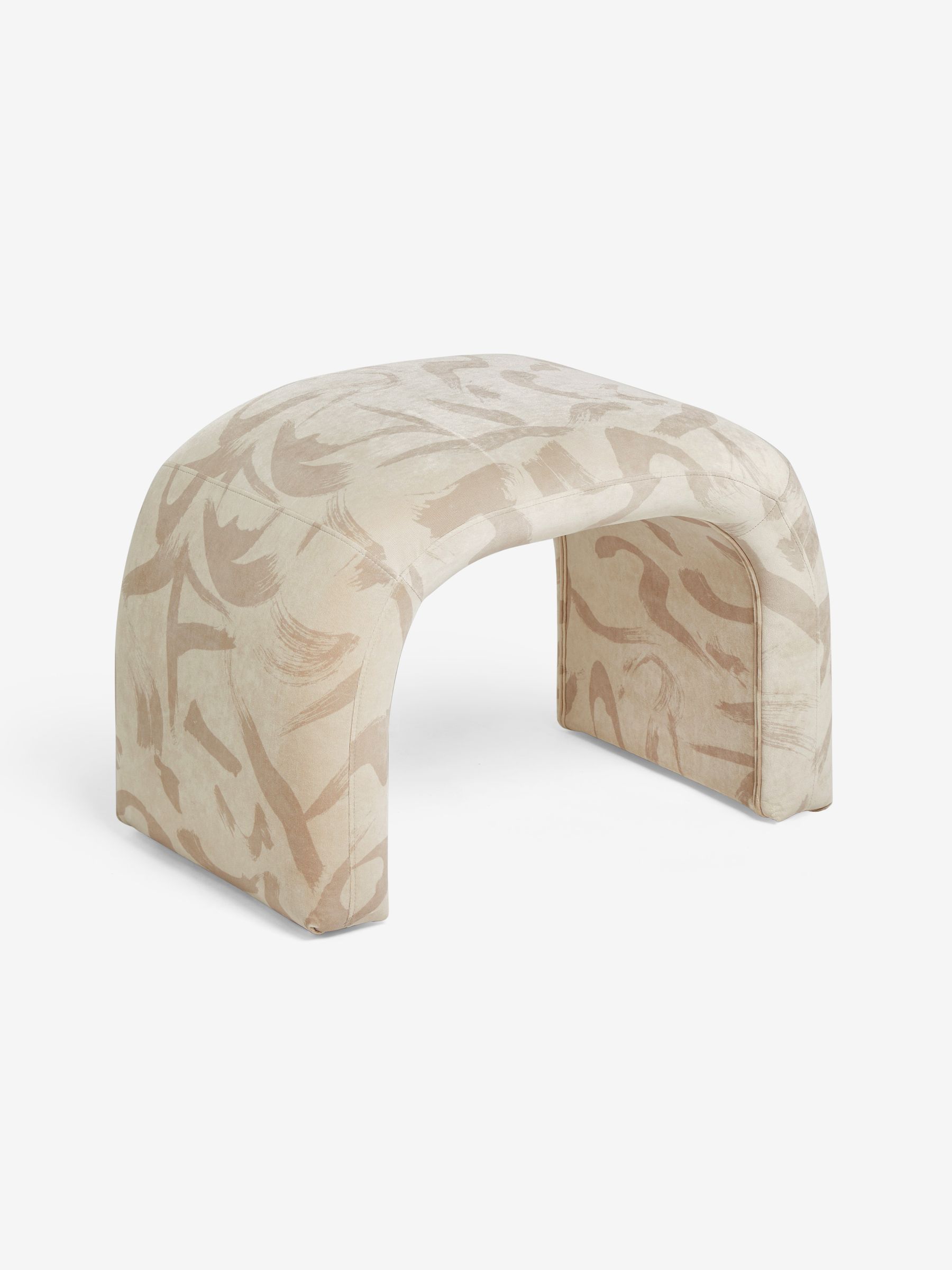 Beryl Stool in Natural Taupe Brushstroke Velvet - Image 5 of 6