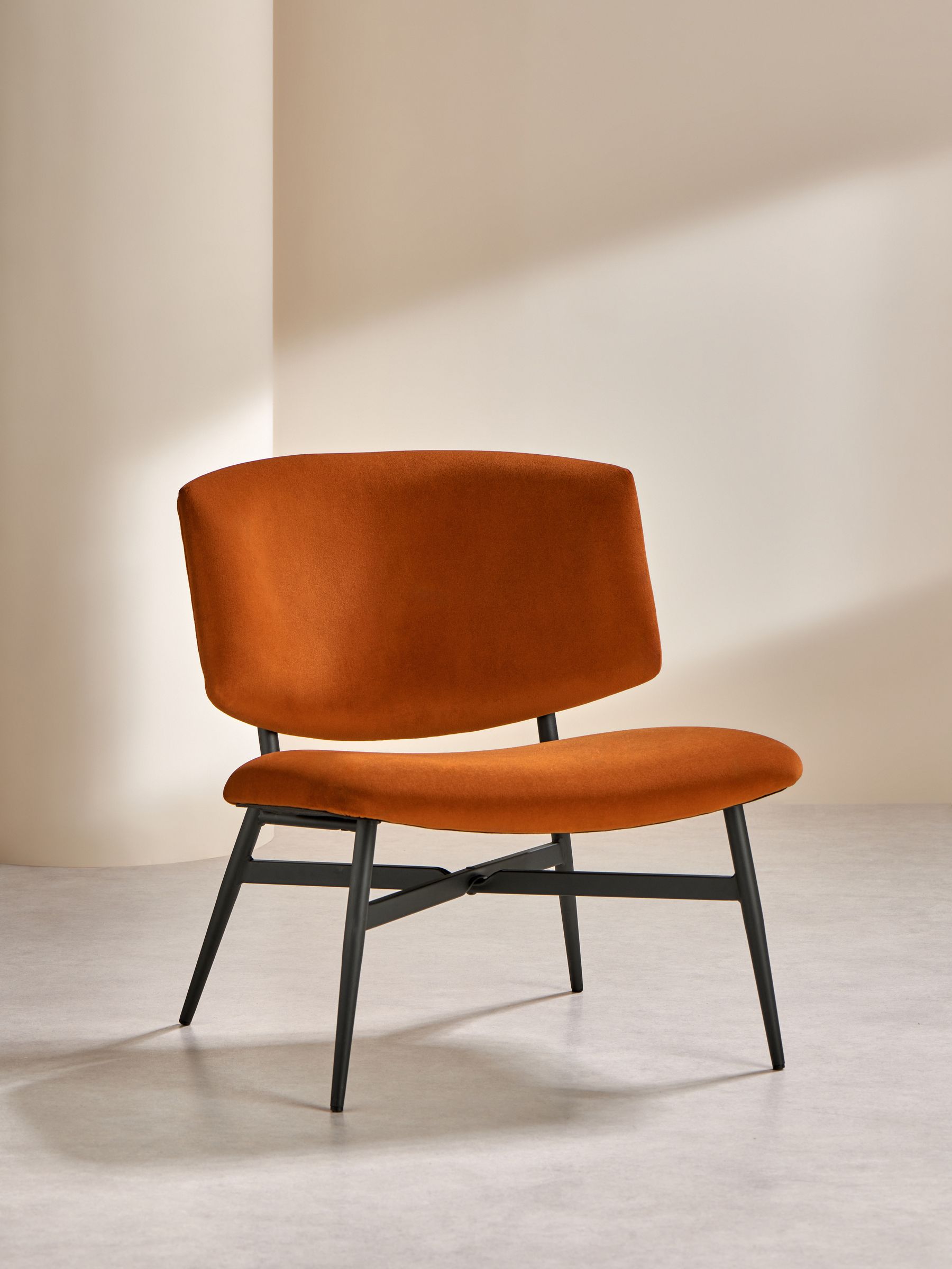 Kuta Accent Chair in Velvet Cinnamon Orange - Image 2 of 7