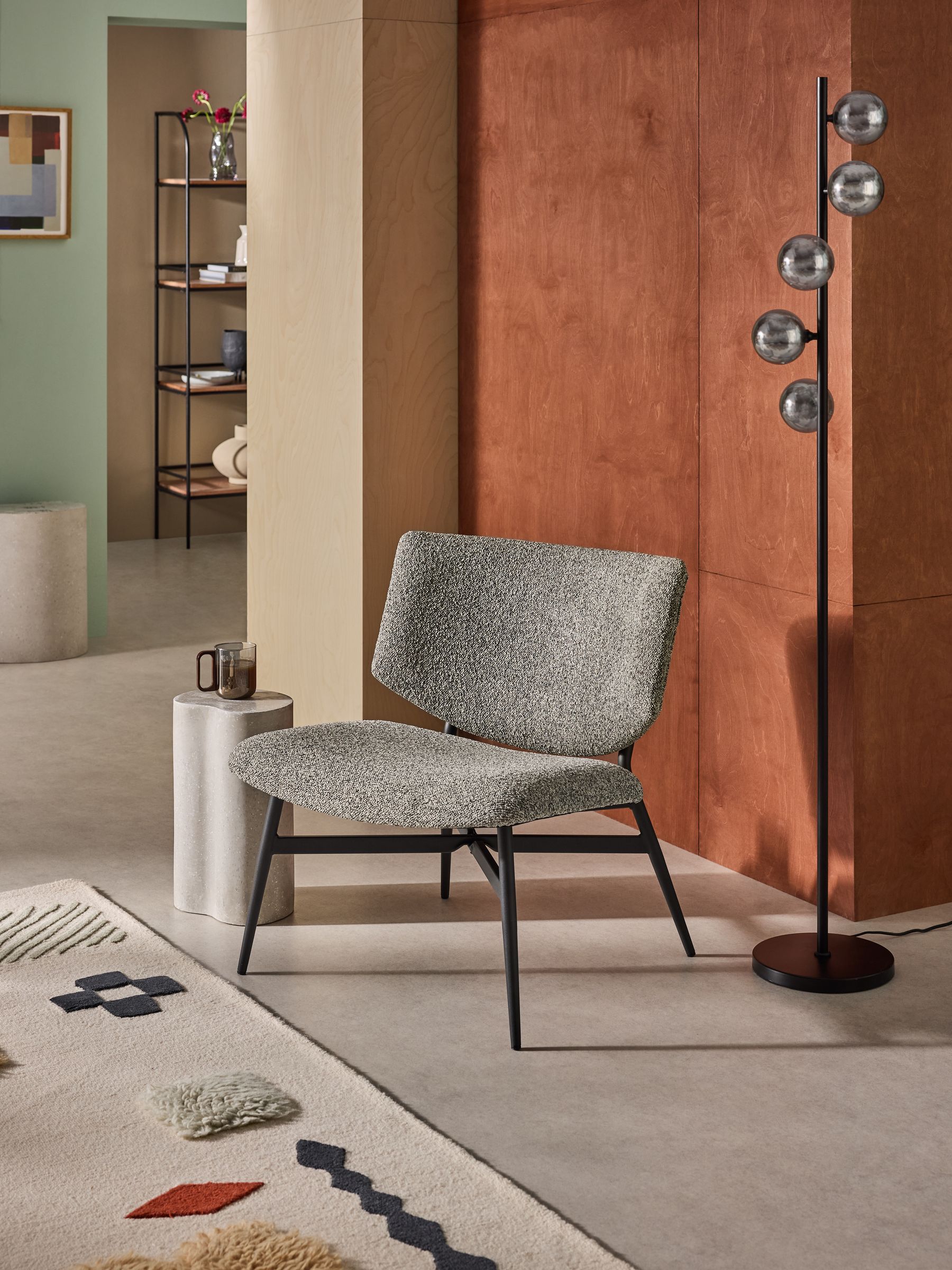 Kuta Accent Chair in Grey Marl Pax Boucle