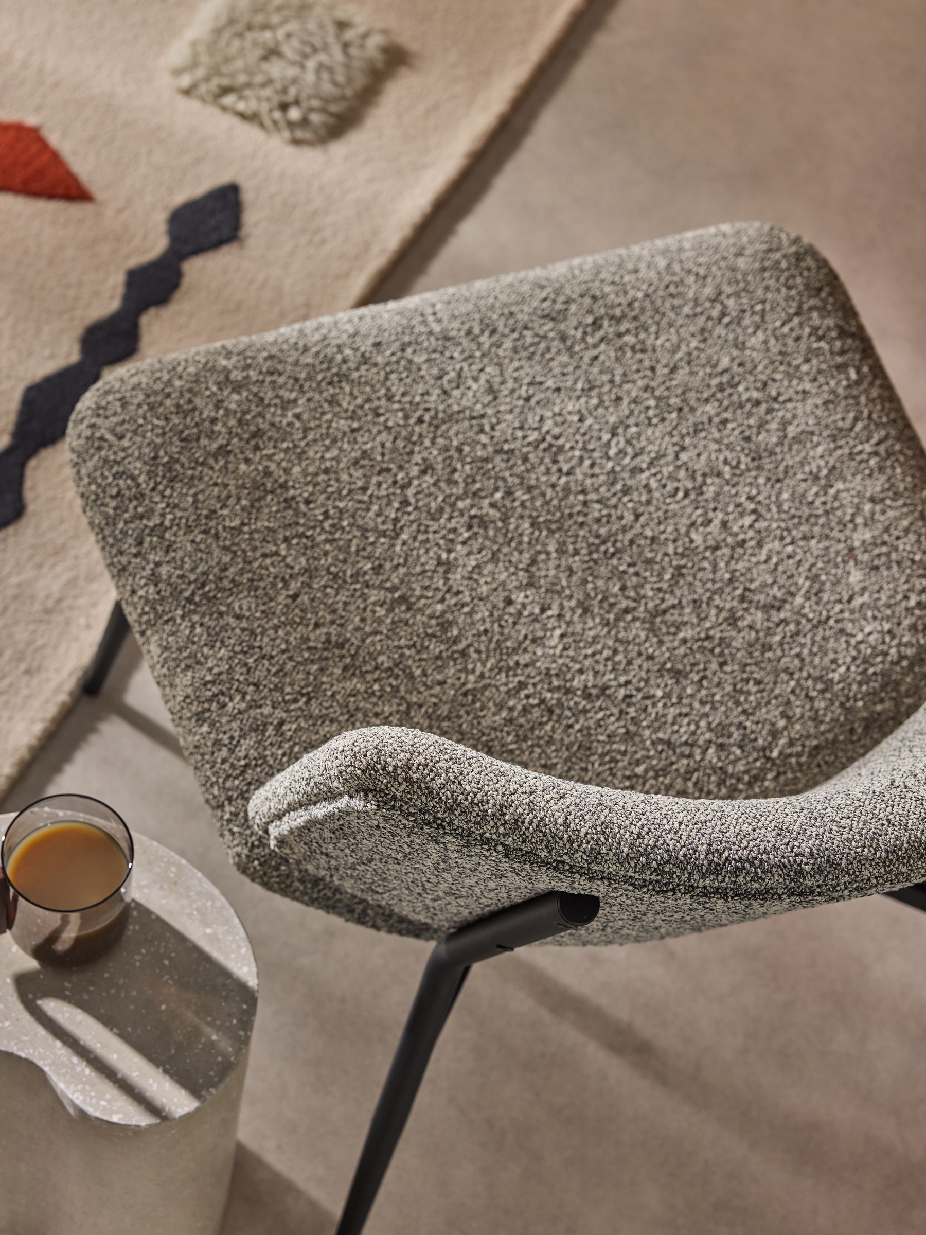 Kuta Accent Chair in Grey Marl Pax Boucle - Image 3 of 7