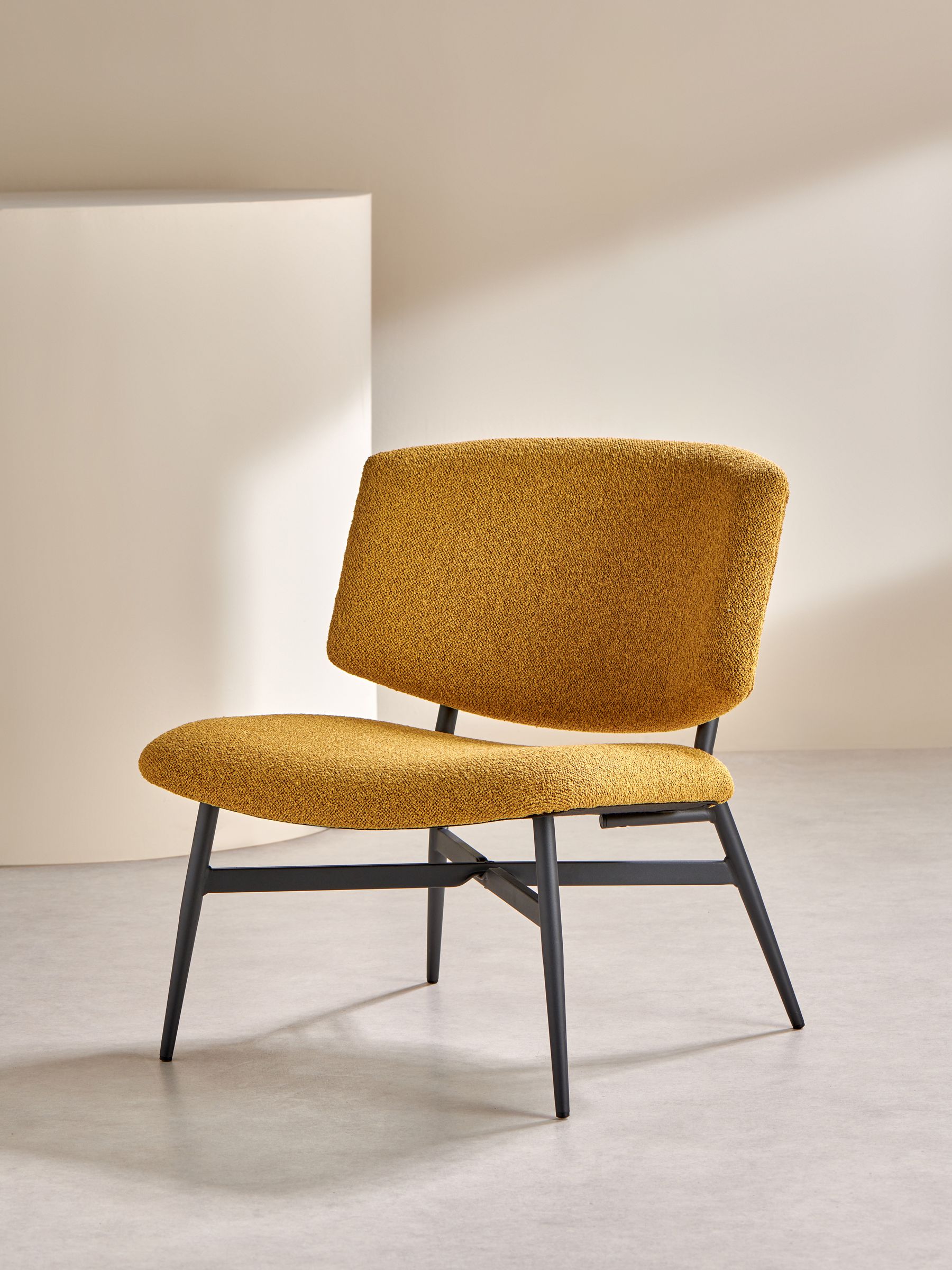 Kuta Accent Chair in Ochre Yellow Pax Boucle - Image 2 of 7