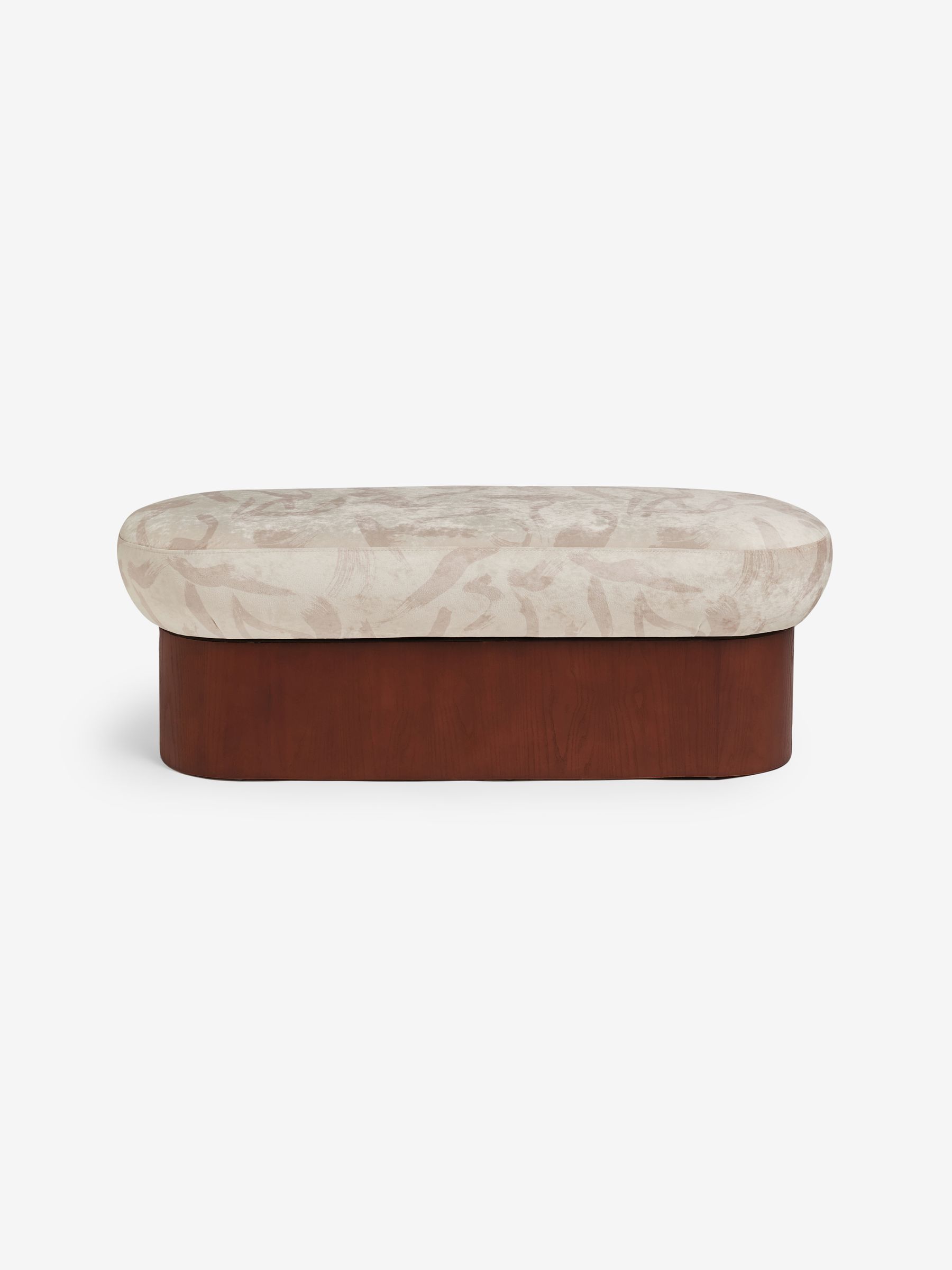 Novara Storage Ottoman Bench in Natural Taupe Brushstroke Velvet - Image 4 of 6