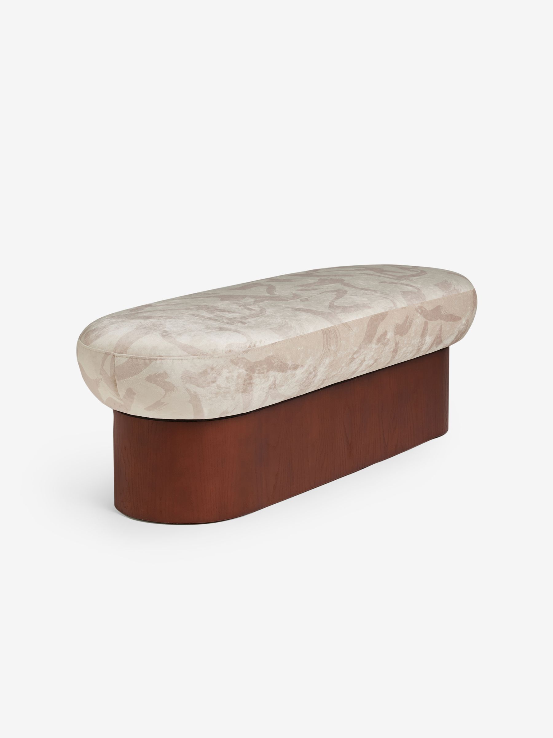 Novara Storage Ottoman Bench in Natural Taupe Brushstroke Velvet - Image 5 of 6