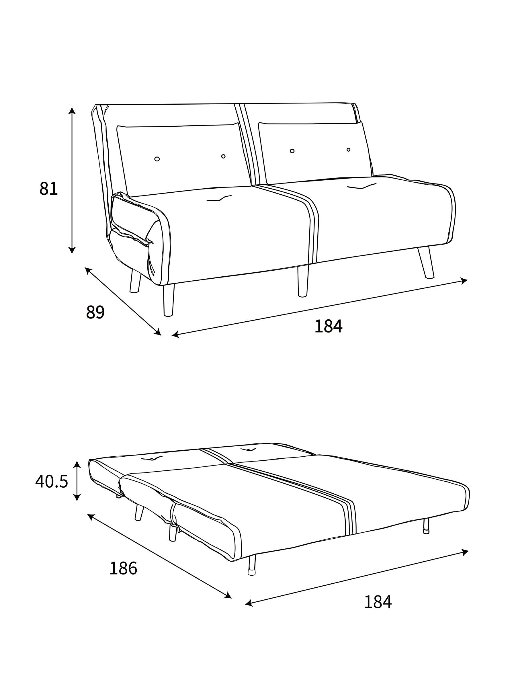 Haru 4 Seater Sofabed in Nutmeg Orange Corduroy - Image 4 of 8