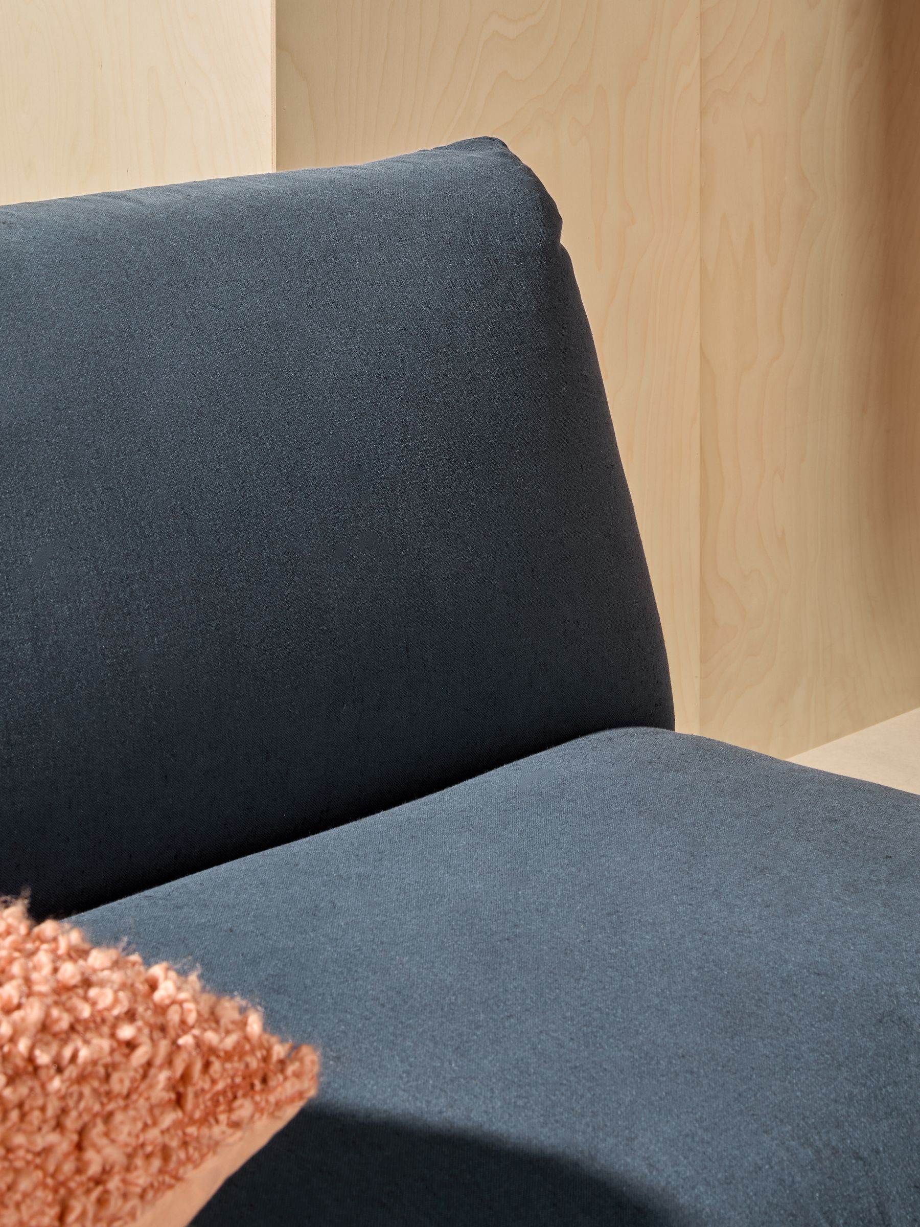 Jude 3 Seater Sofa Bed in Navy Brushed Plain - Image 3 of 7