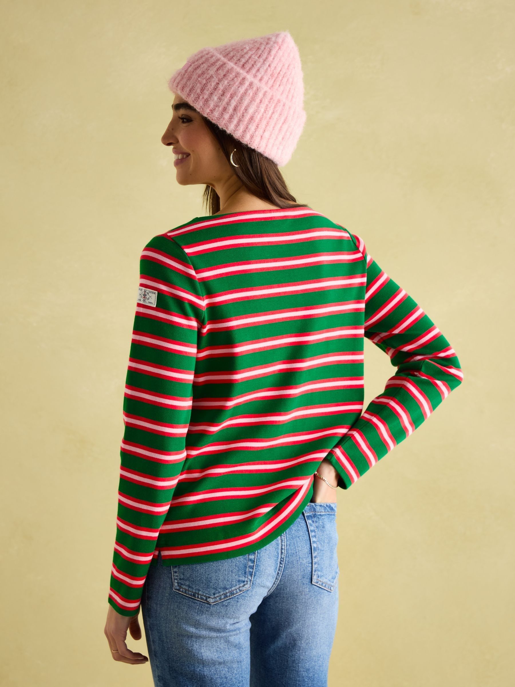 Harbour Green/Pink Boat Neck Printed Top - Image 2 of 8