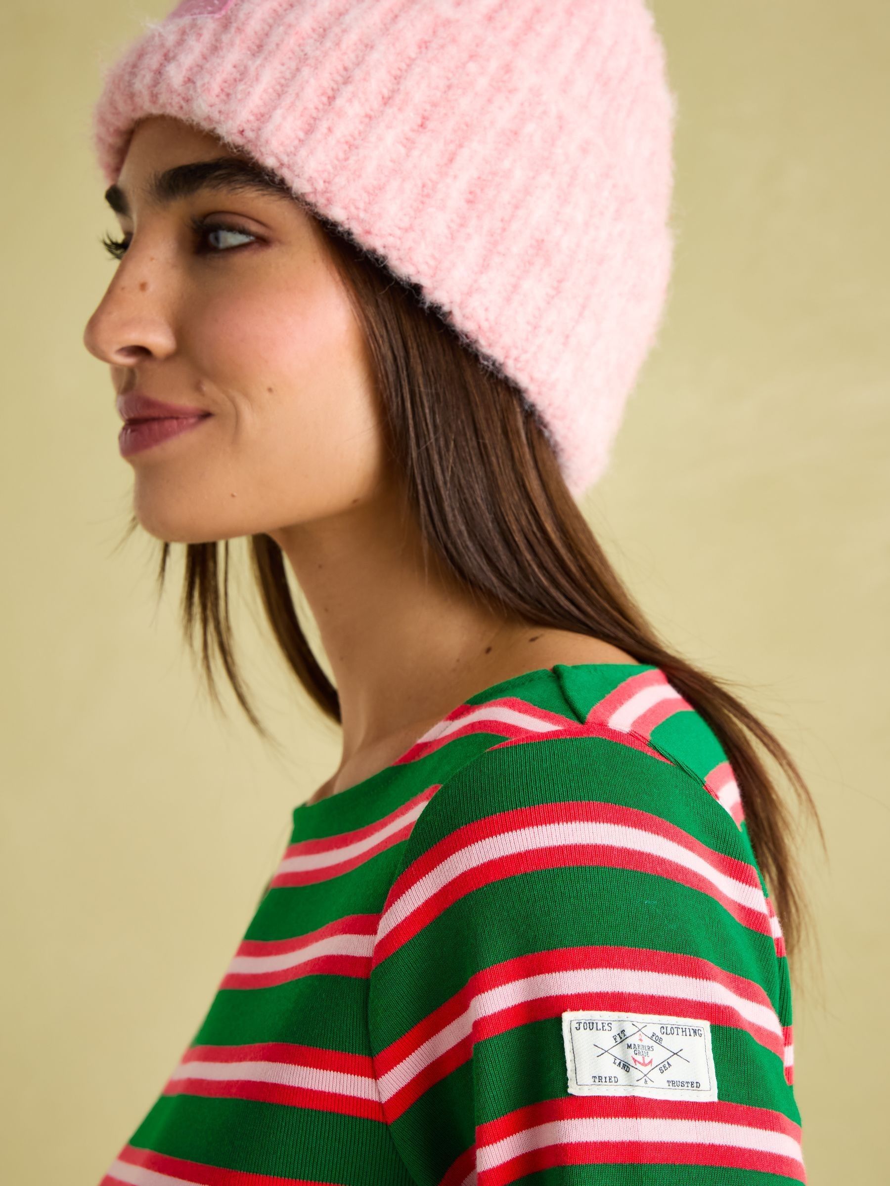 Harbour Green/Pink Boat Neck Printed Top - Image 4 of 8