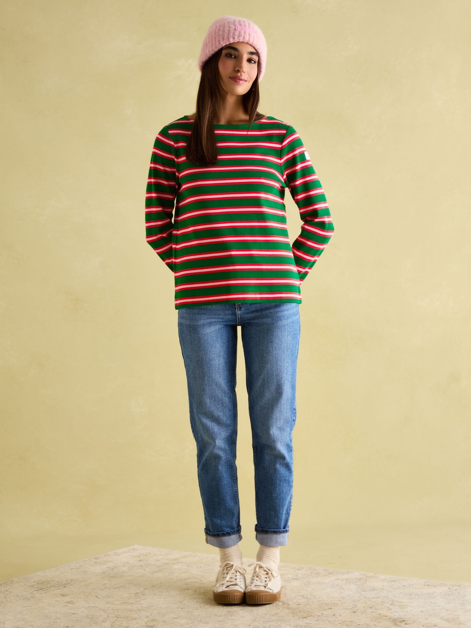 Harbour Green/Pink Boat Neck Printed Top - Image 5 of 8