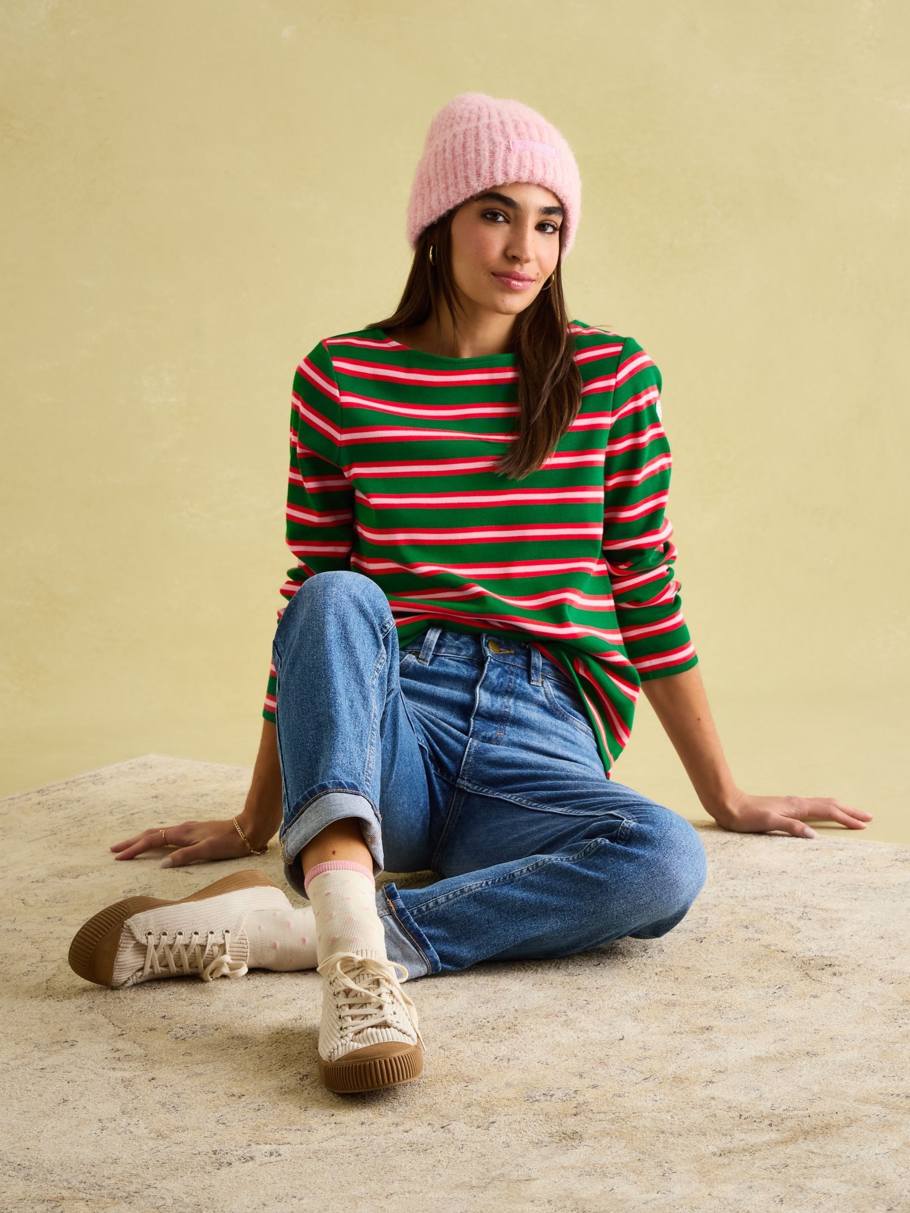 Harbour Green/Pink Boat Neck Printed Top - Image 7 of 8