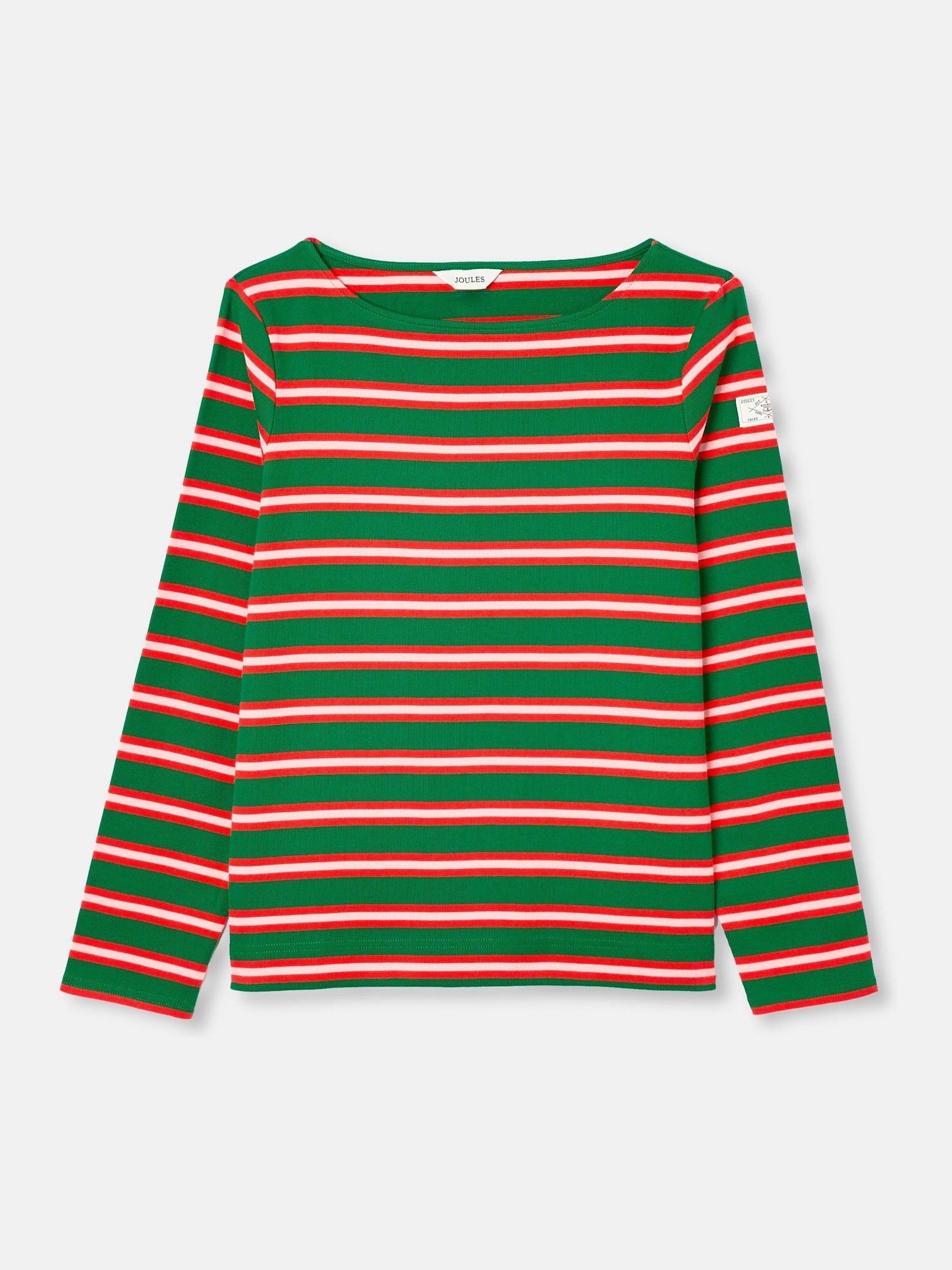 Harbour Green/Pink Boat Neck Printed Top - Image 8 of 8