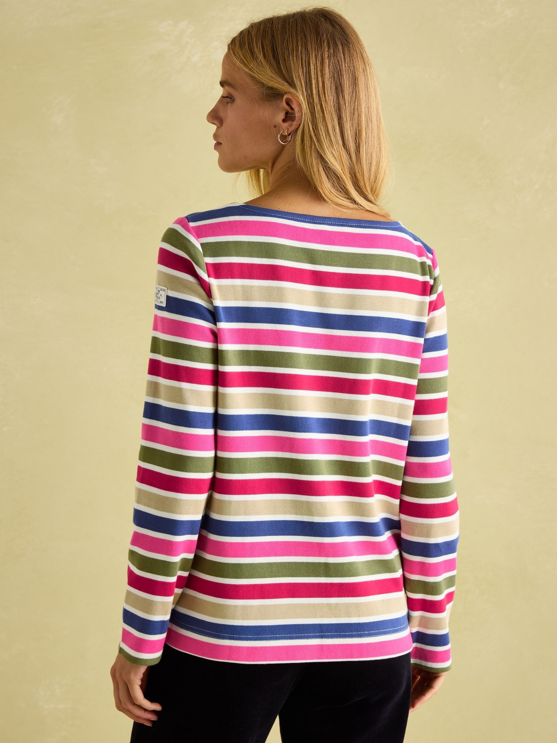 Harbour Multi Stripe Boat Neck Printed Top - Image 2 of 7