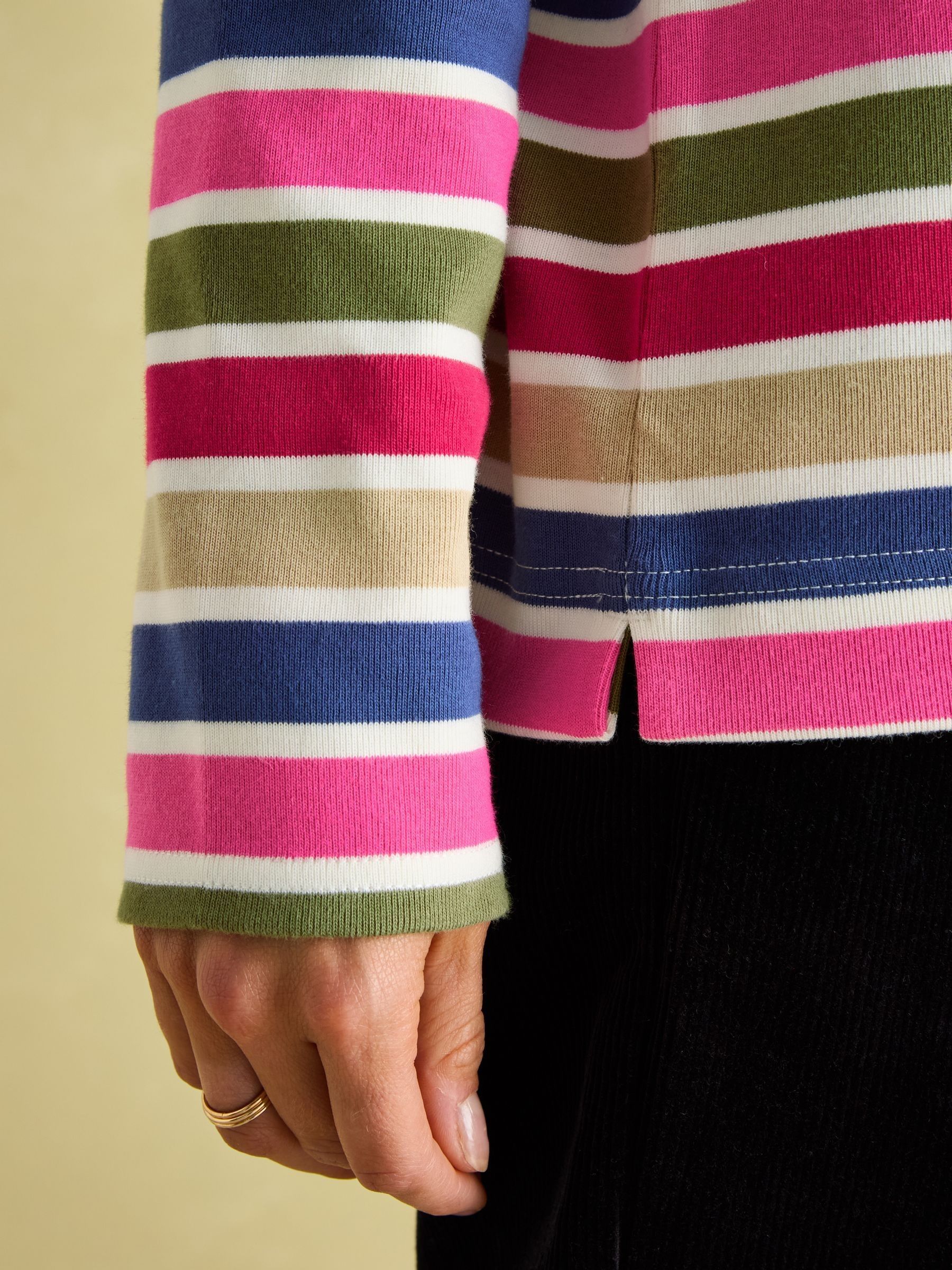 Harbour Multi Stripe Boat Neck Printed Top - Image 5 of 7