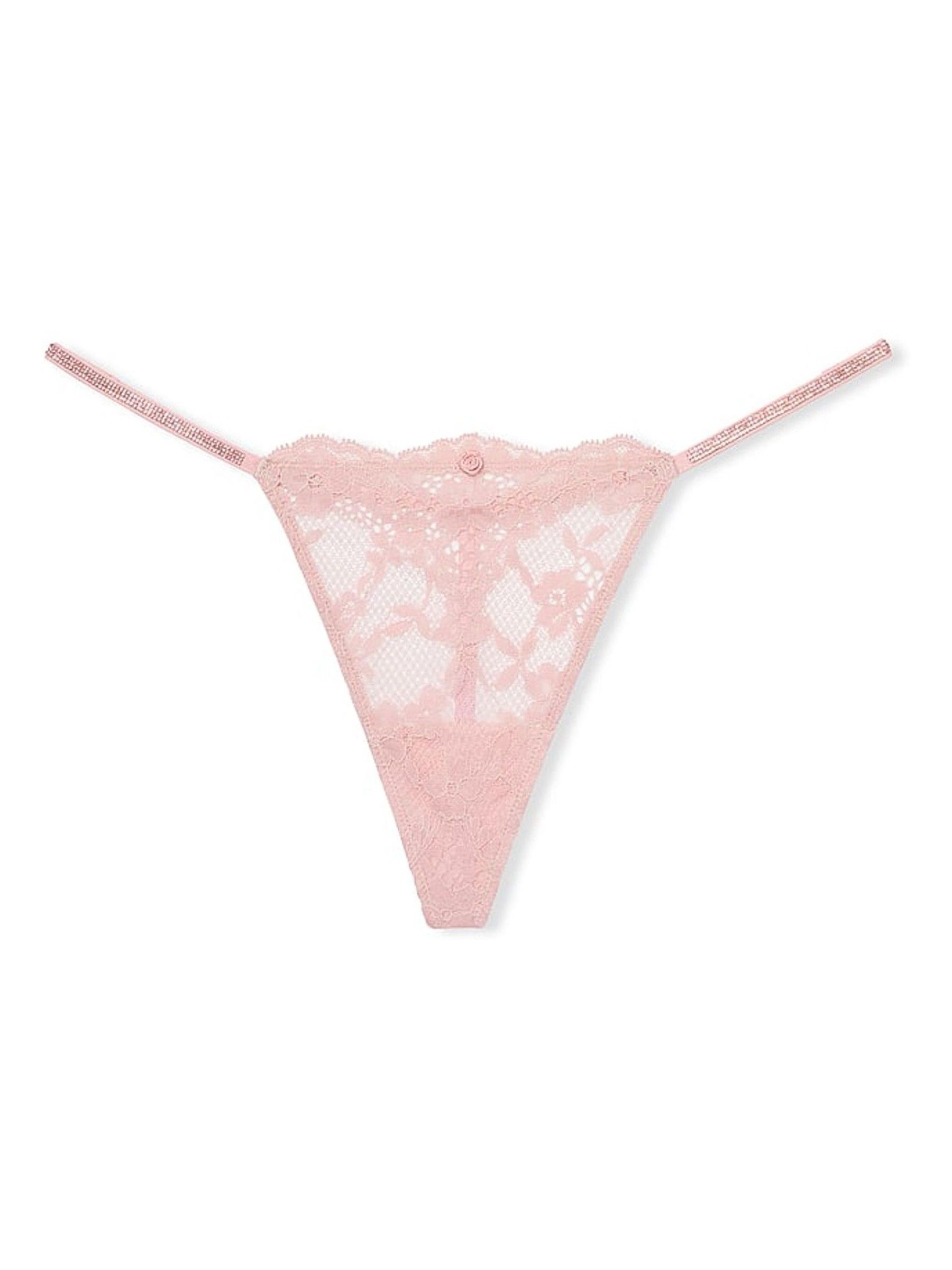 Chalk Rose Pink G String Twinkle Strap Knickers - Image 3 of 4