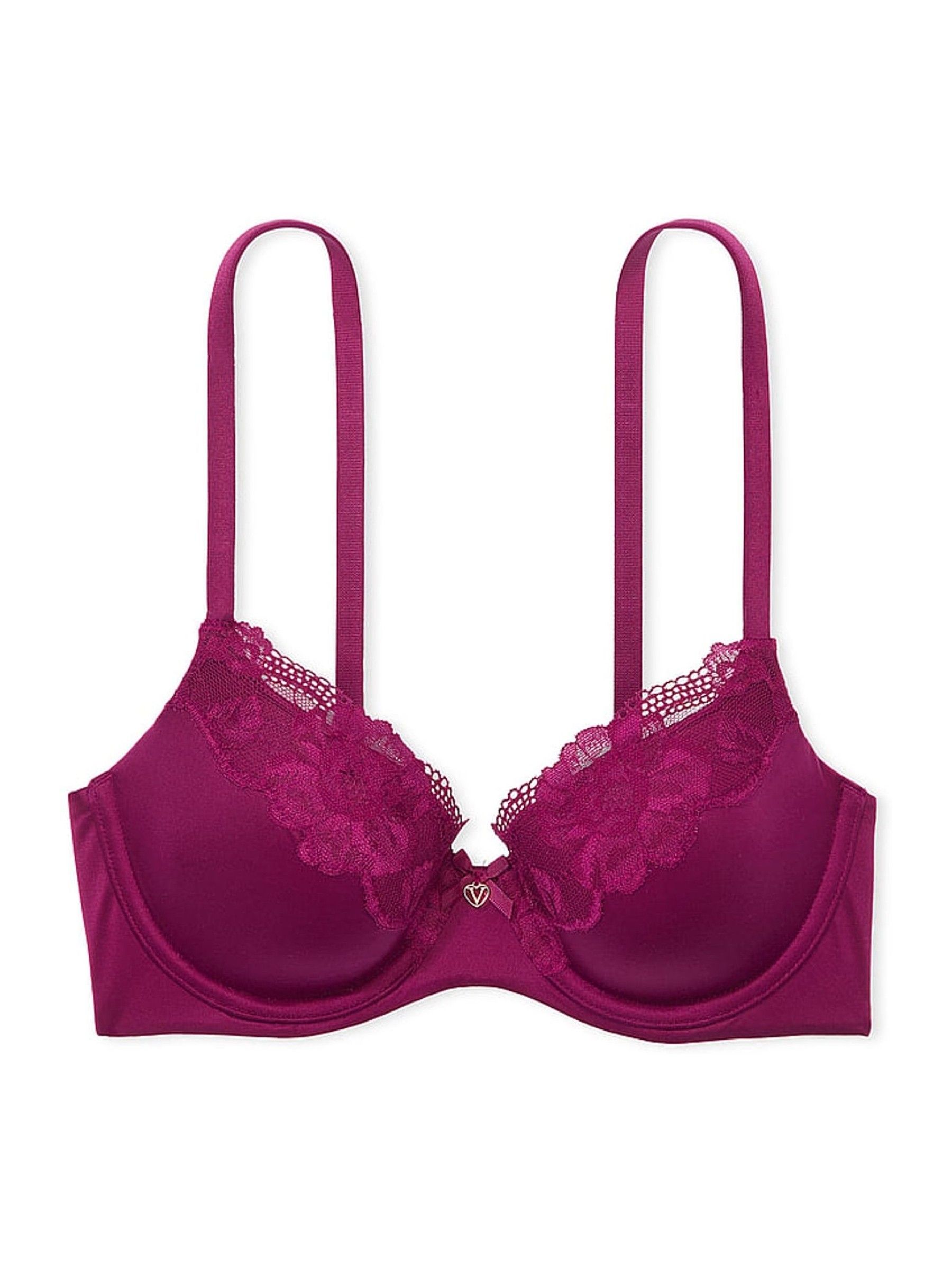 Plum Rouge Purple Lace Trim Demi Bra - Image 3 of 3