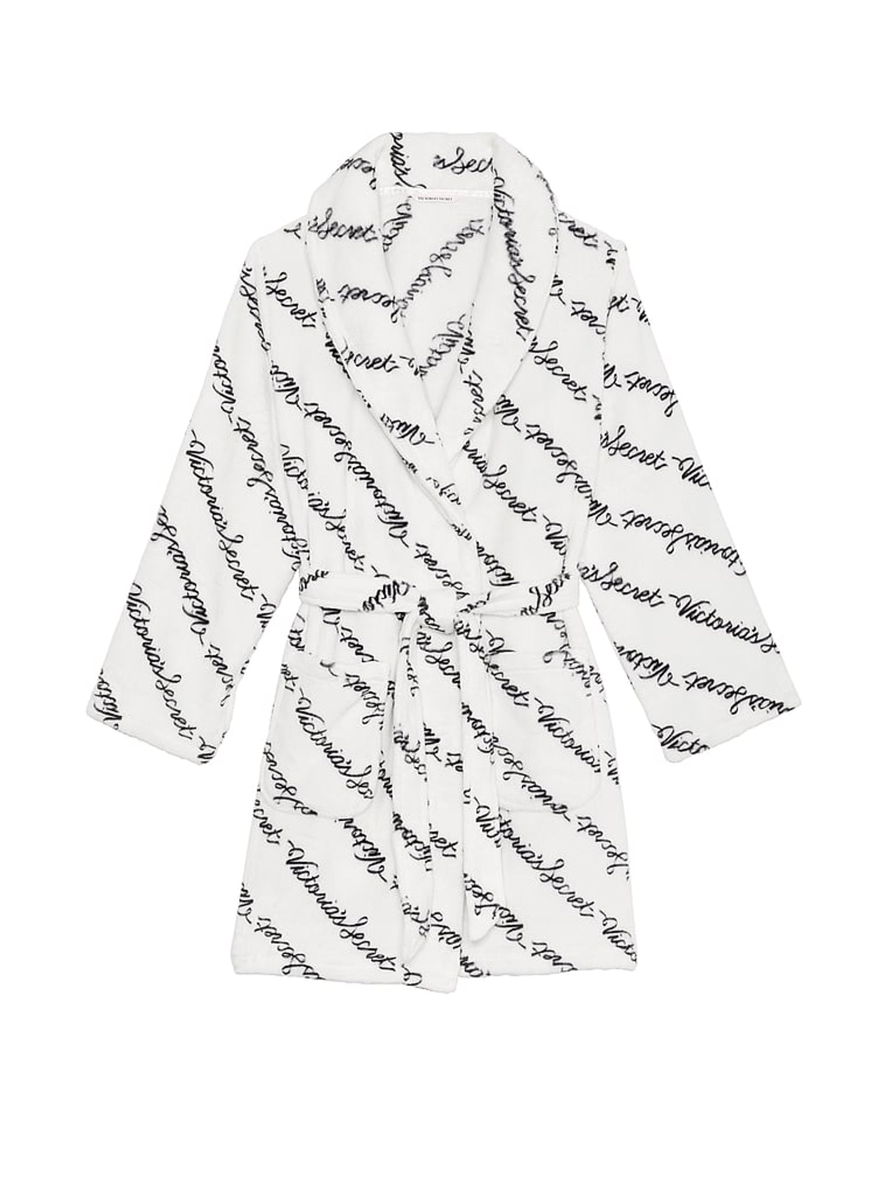 Coconut White Ribbon Script Cosy Short Dressing Gown - Image 3 of 3