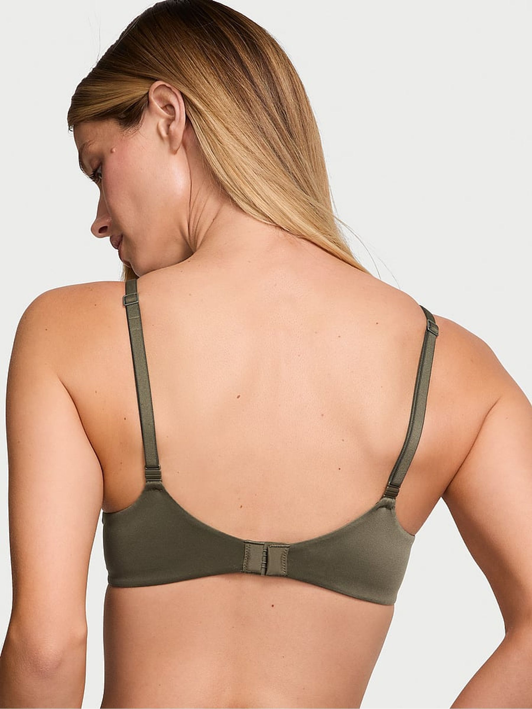 Olive Green Lace Trim Demi Bra - Image 2 of 3