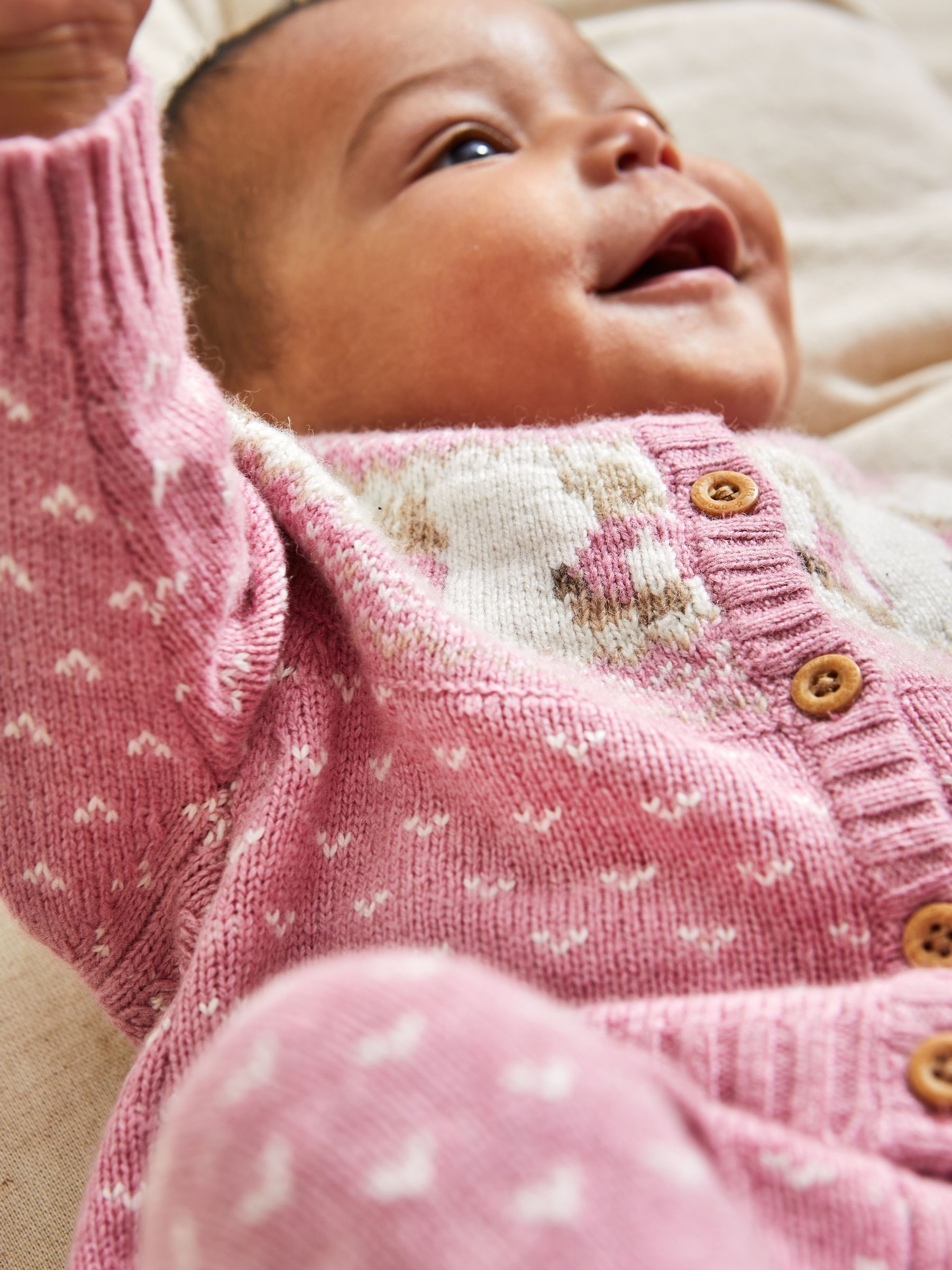 Pink Peter Rabbit Fairisle Pattern Baby Knit Set - Image 7 of 7