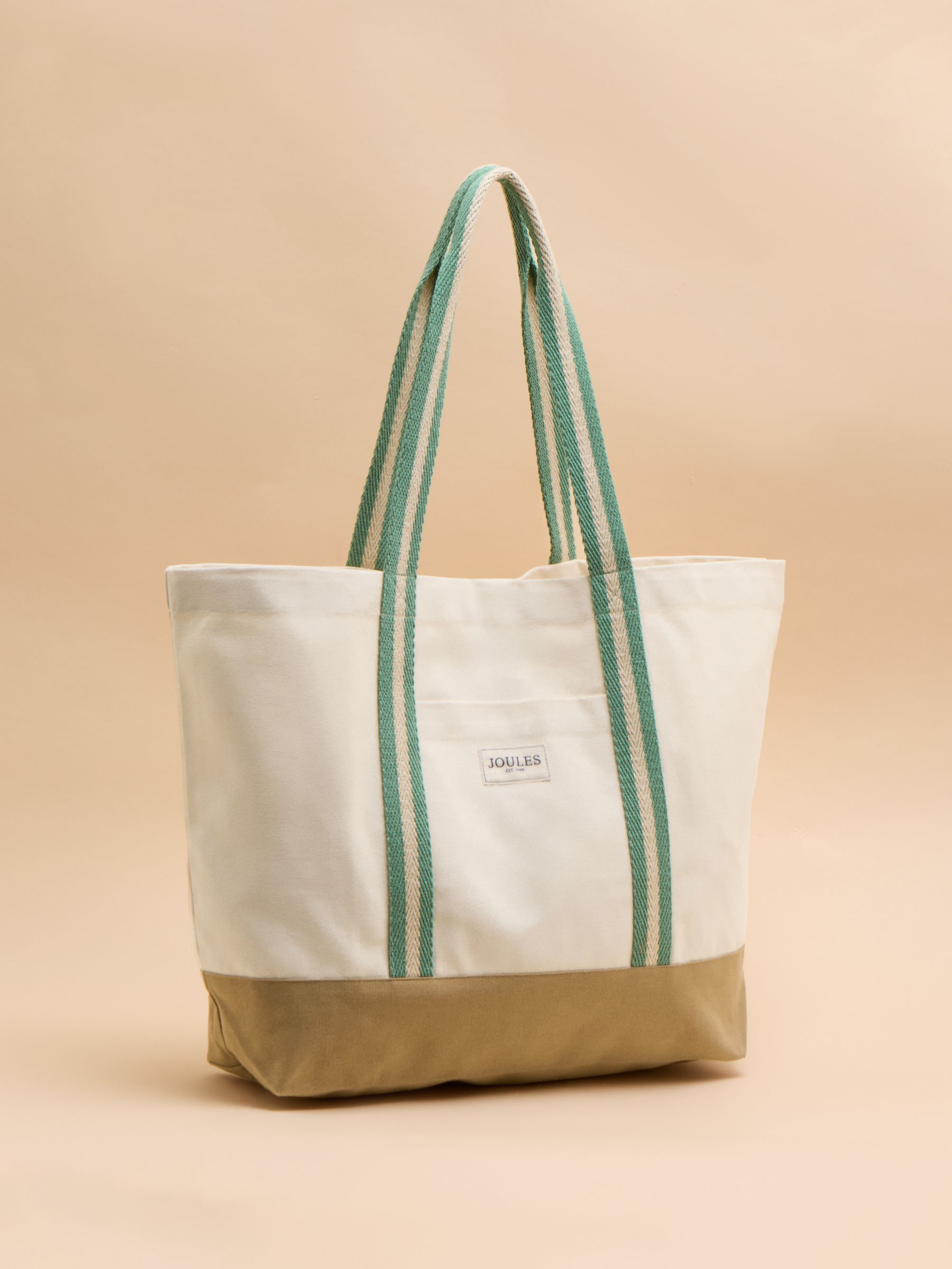 Promenade Neutral Canvas Beach Bag - Image 4 of 7
