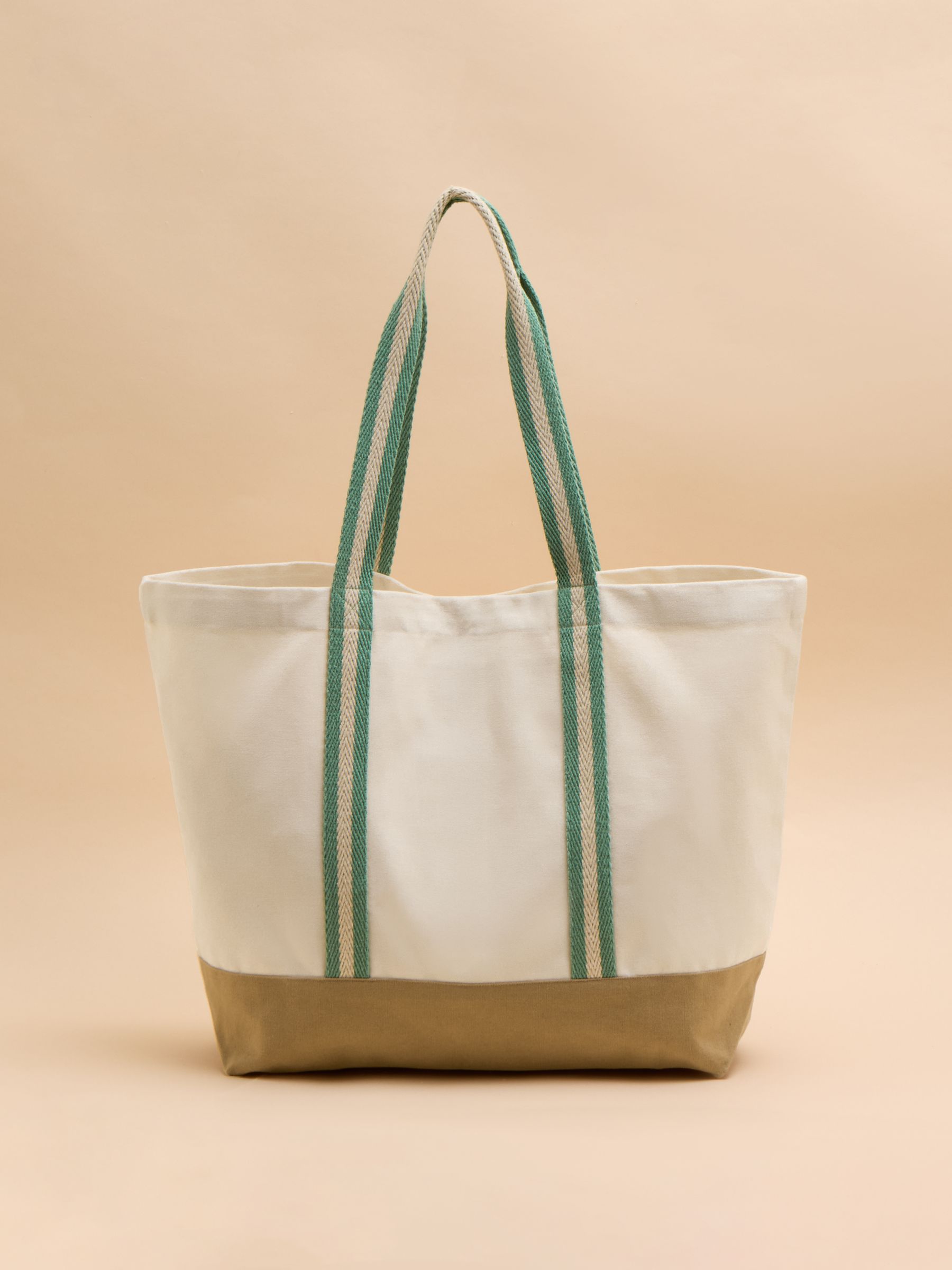 Promenade Neutral Canvas Beach Bag - Image 5 of 7