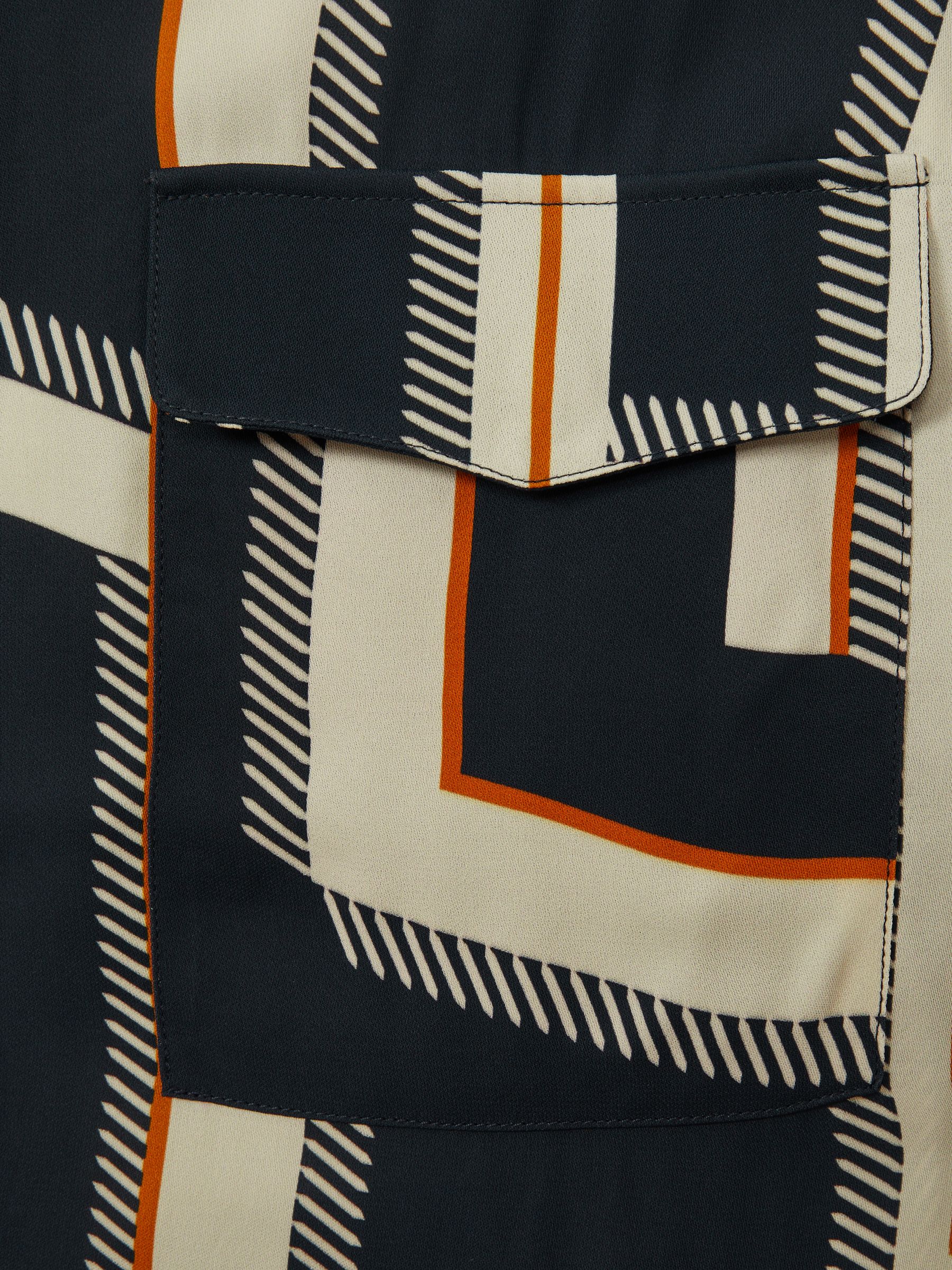 Isadora Navy Geometric Print Button Through Shirt - Image 5 of 5