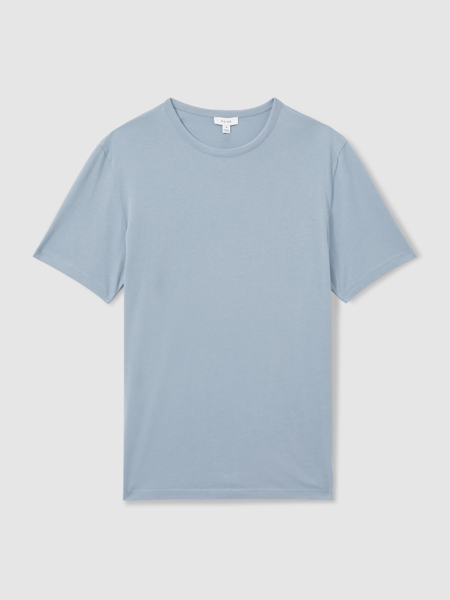 Cotton Crew Neck T-Shirt in Airforce Blue - Image 2 of 6