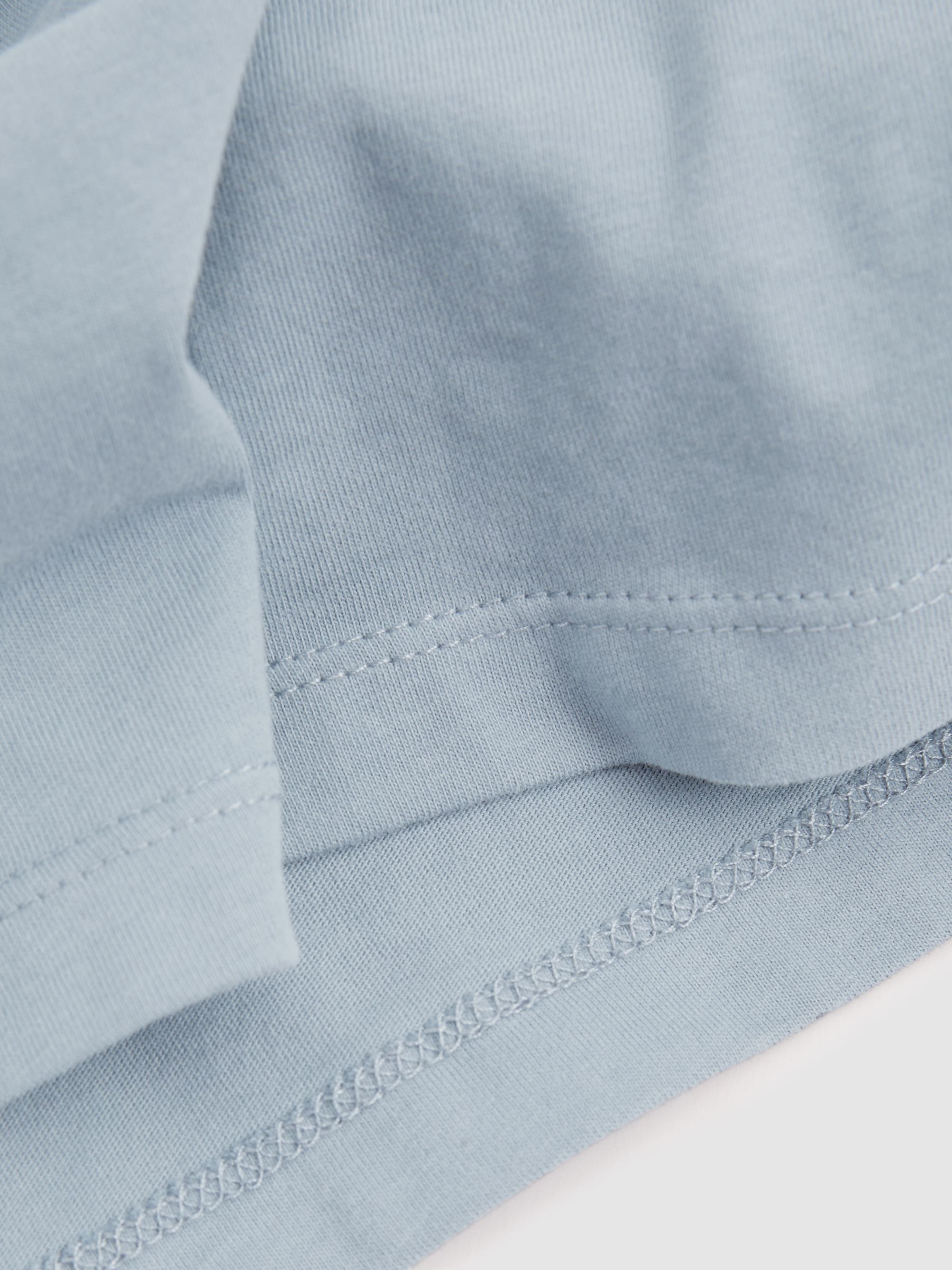 Cotton Crew Neck T-Shirt in Airforce Blue - Image 6 of 6