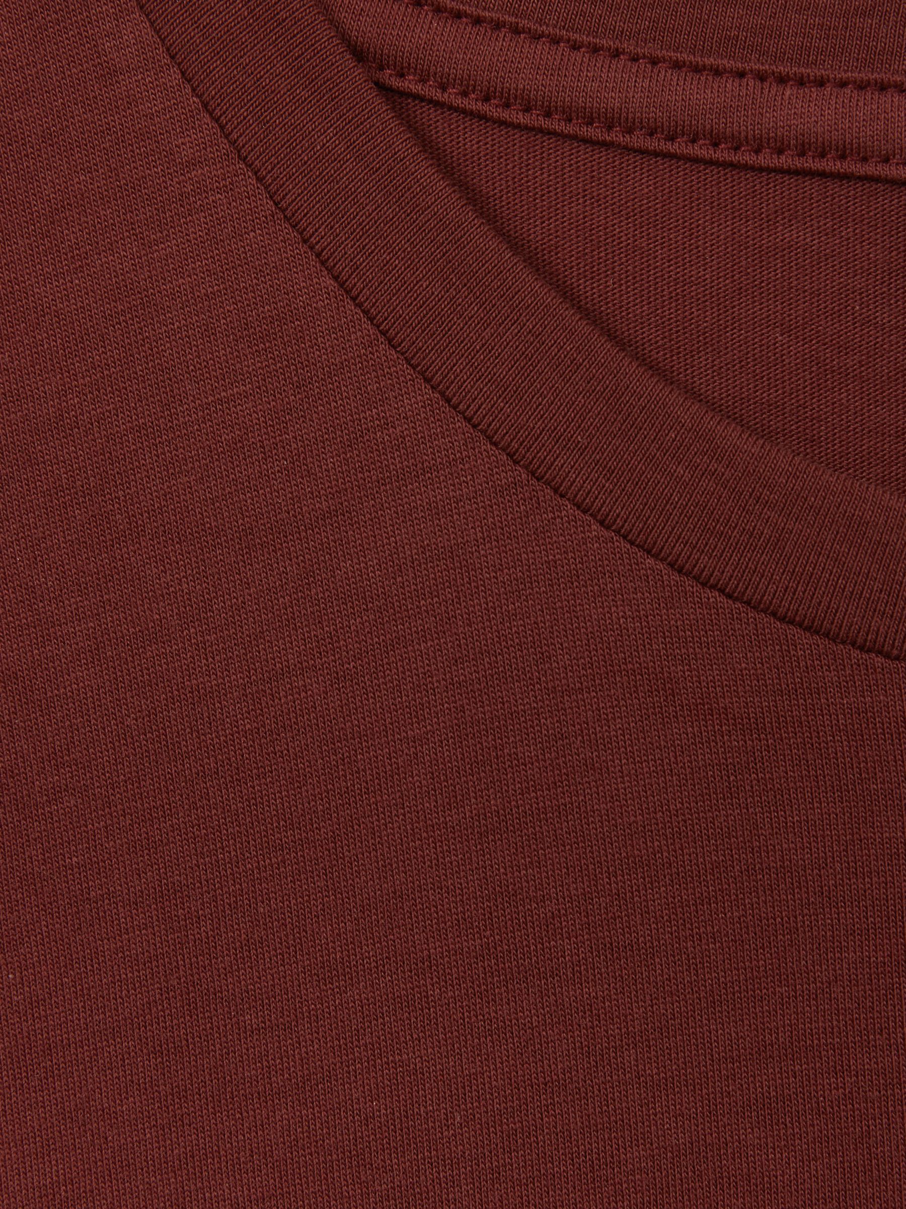 Cotton Crew Neck T-Shirt in Red Brick - Image 5 of 5