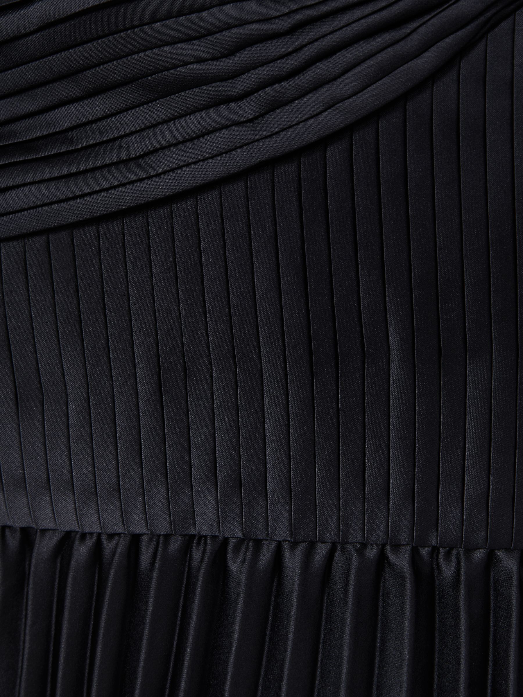 Stef Navy Amur Satin Pleated Maxi Dress - Image 5 of 5