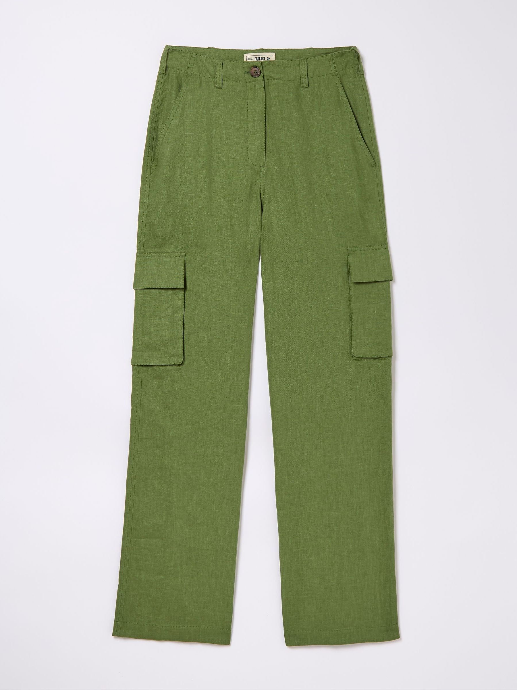 Demi Green Linen Cargo Trousers - Image 4 of 4