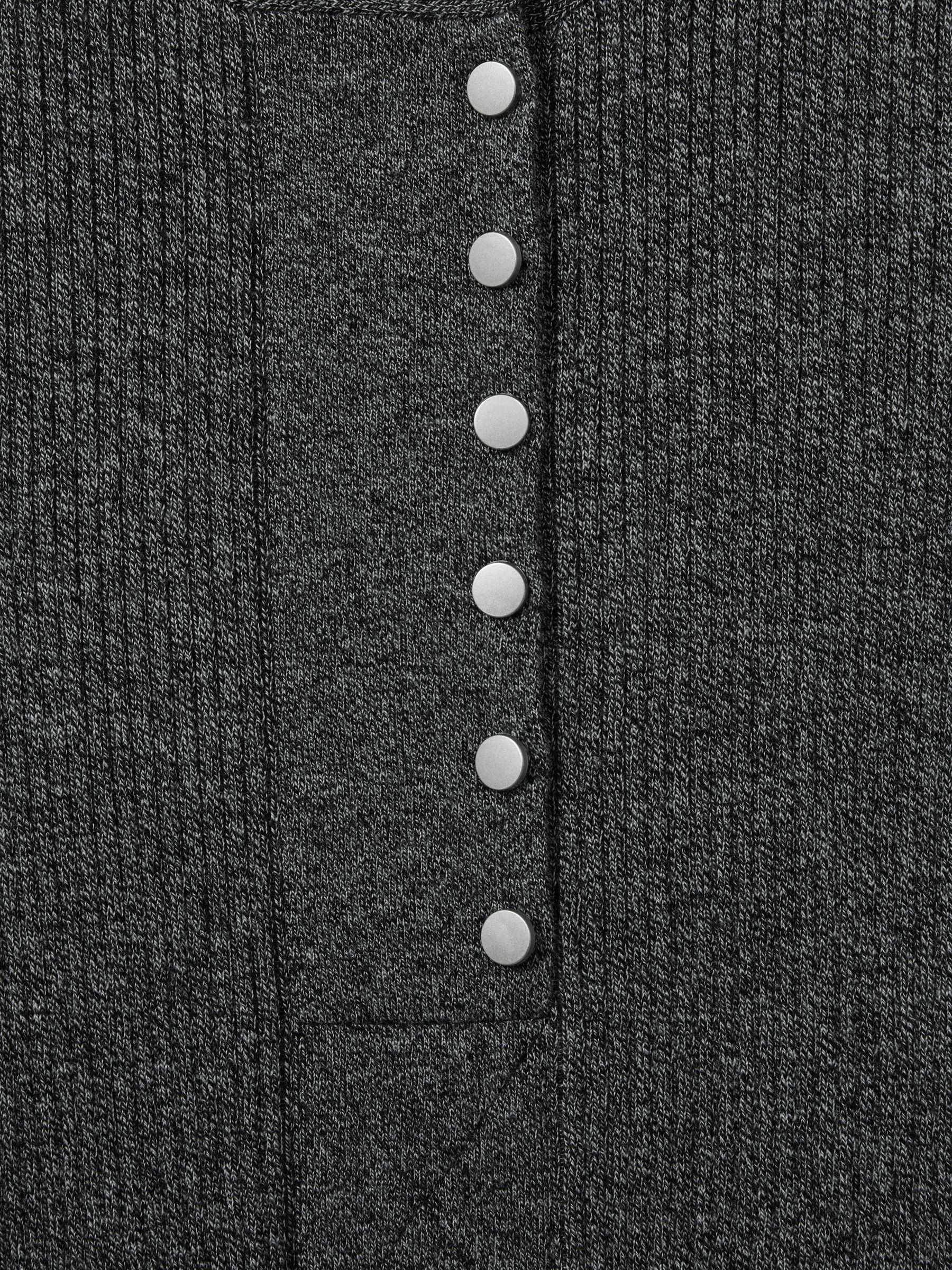 Sandy Grey Ribbed Wool Blend Midi Dress - Image 5 of 5