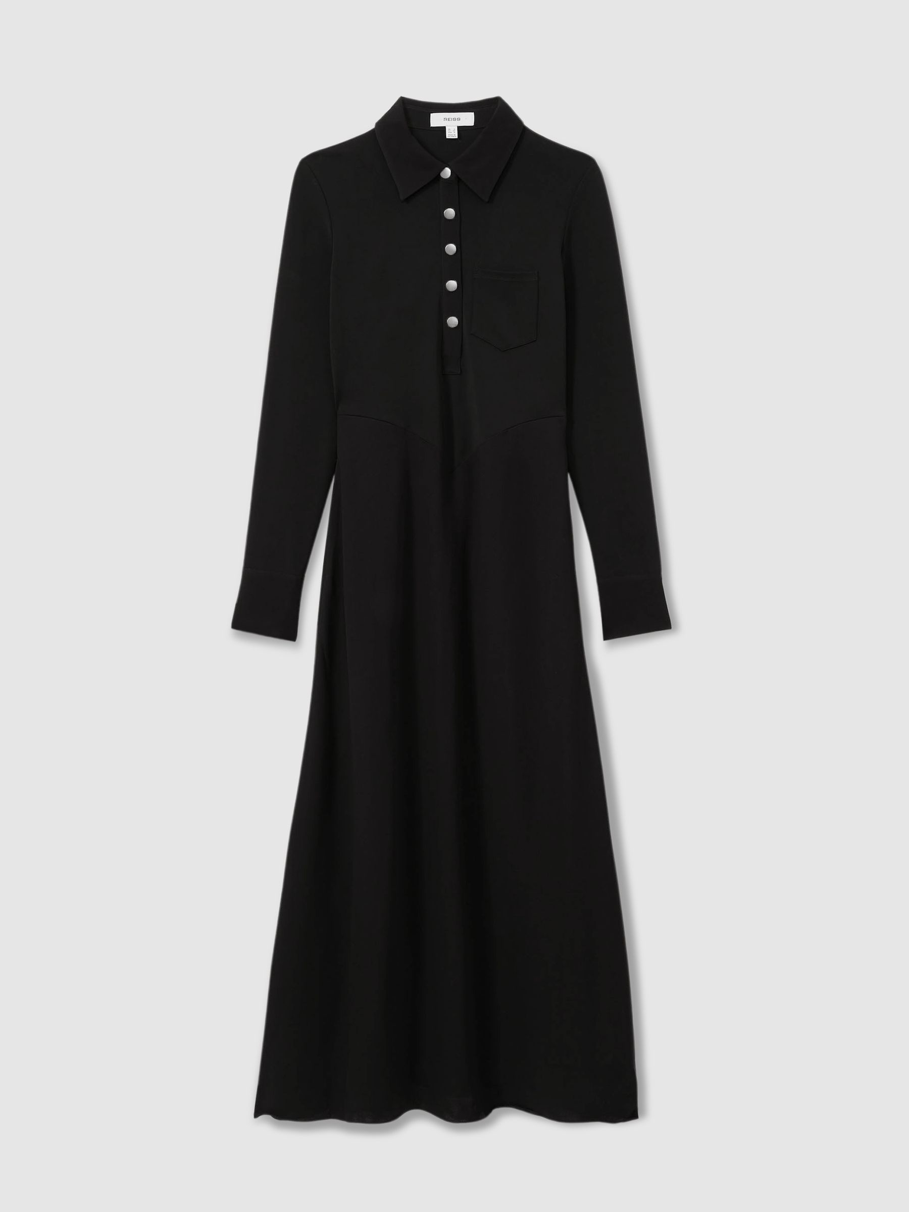Rosina Black Jersey Polo Maxi Dress - Image 2 of 6