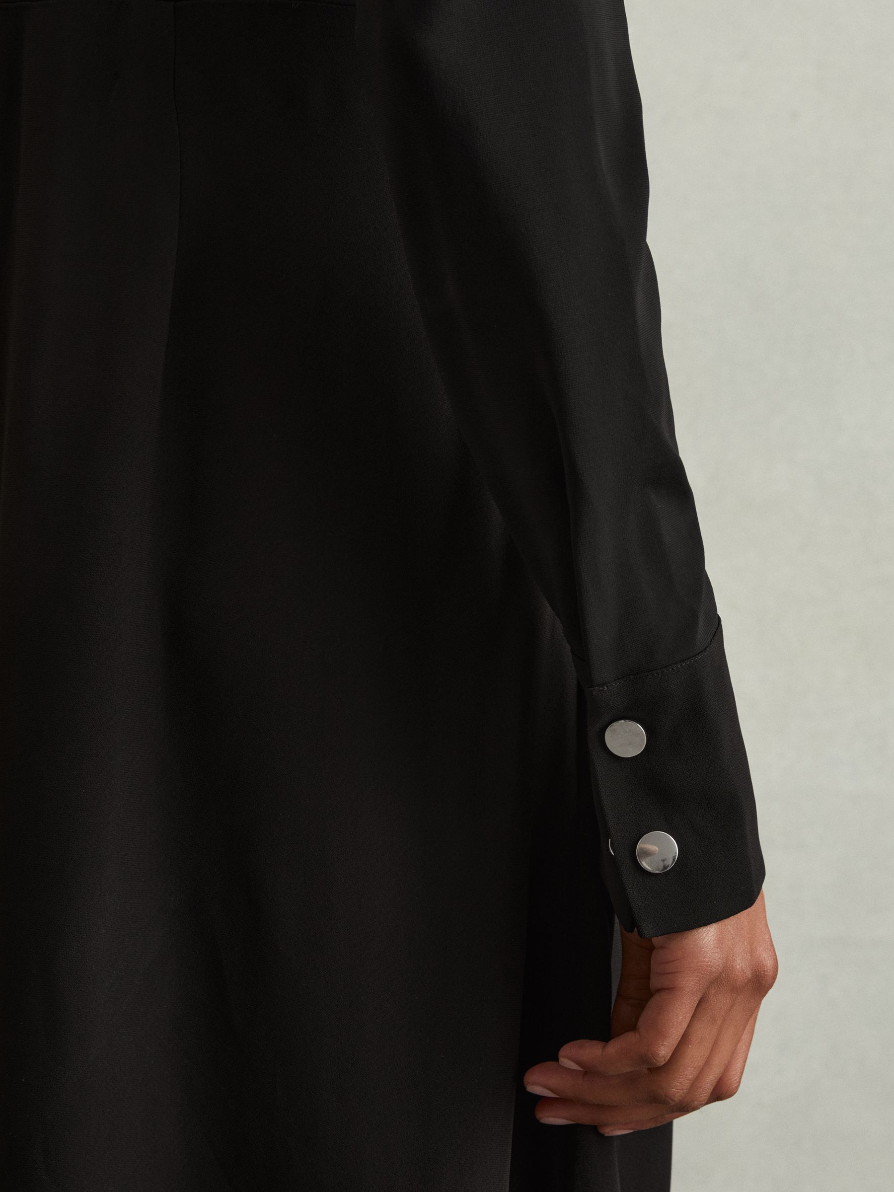 Rosina Black Jersey Polo Maxi Dress - Image 3 of 6