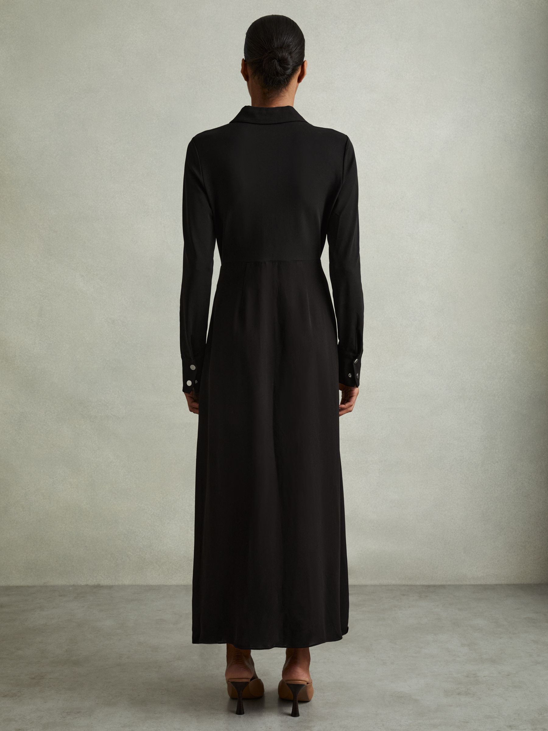 Rosina Black Jersey Polo Maxi Dress - Image 5 of 6