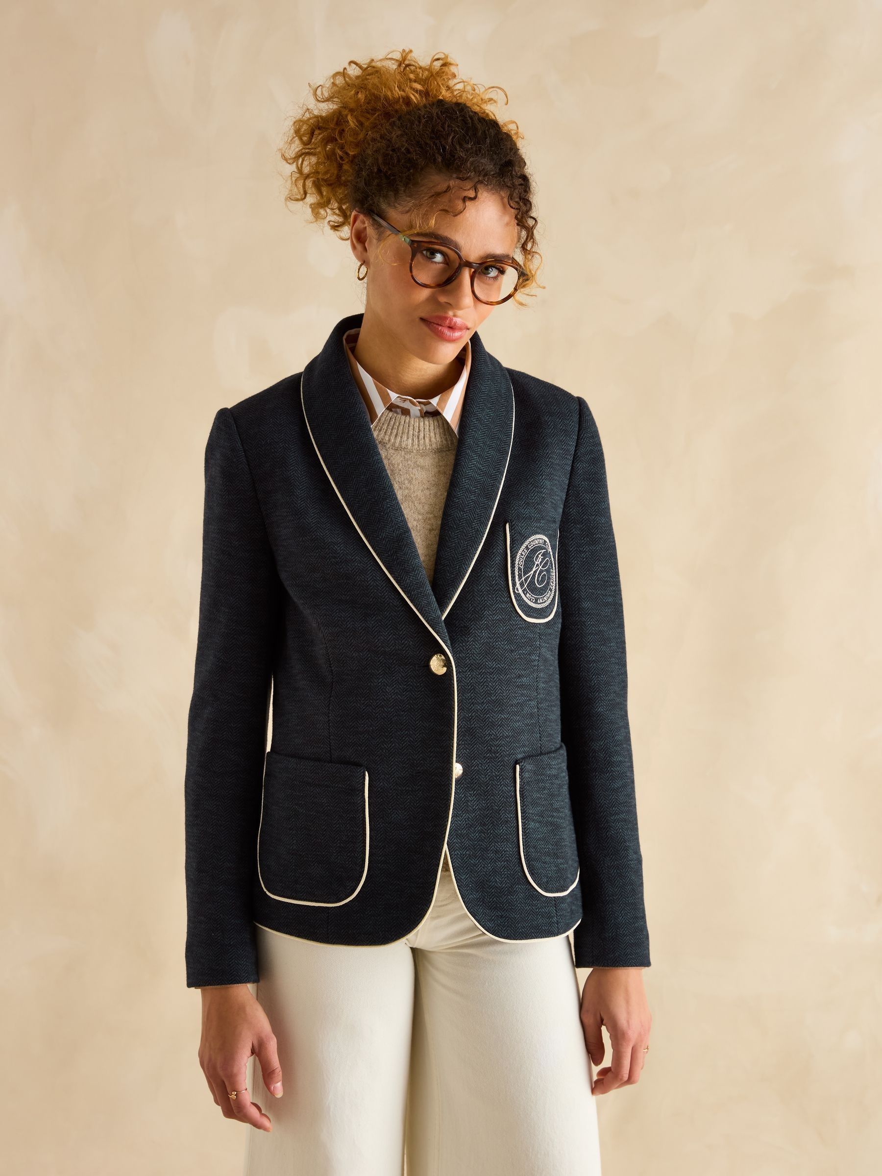 Hartley Navy Shawl Collar Blazer - Image 1 of 8
