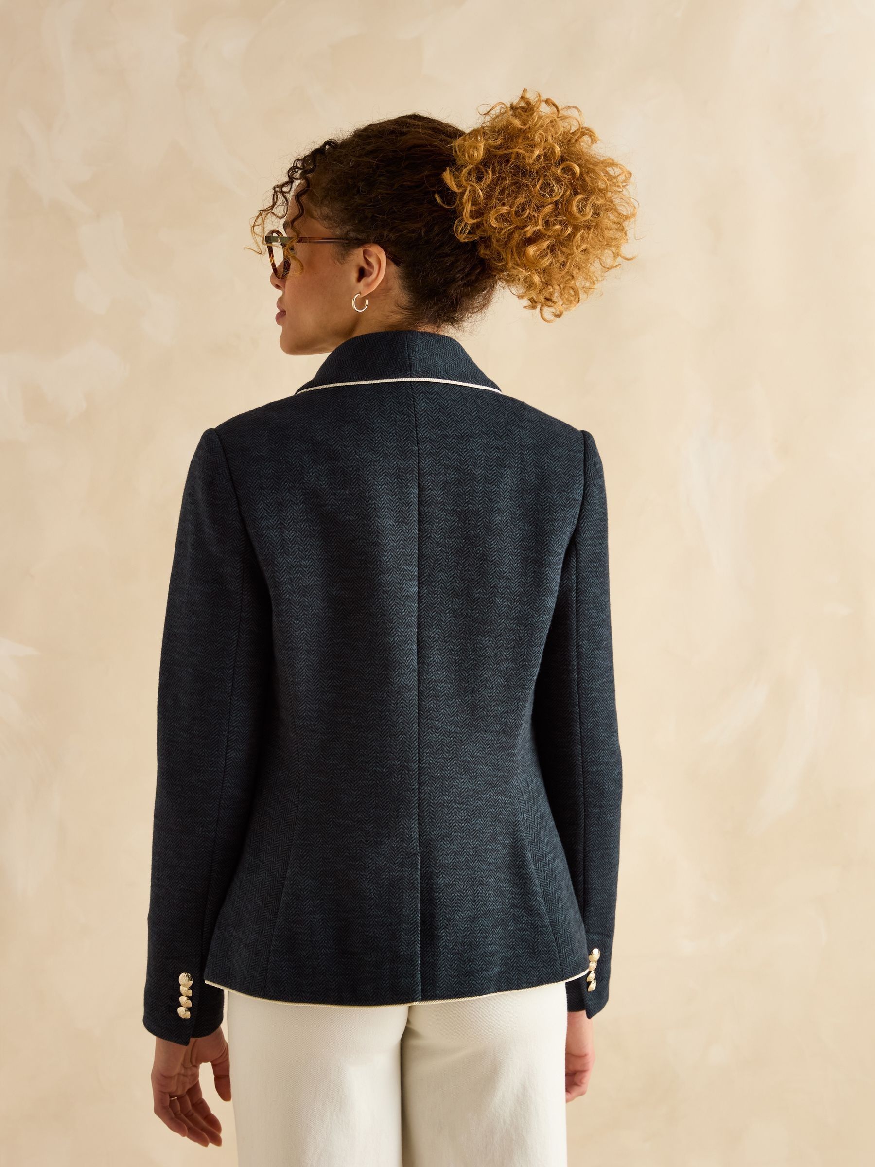 Hartley Navy Shawl Collar Blazer - Image 2 of 8