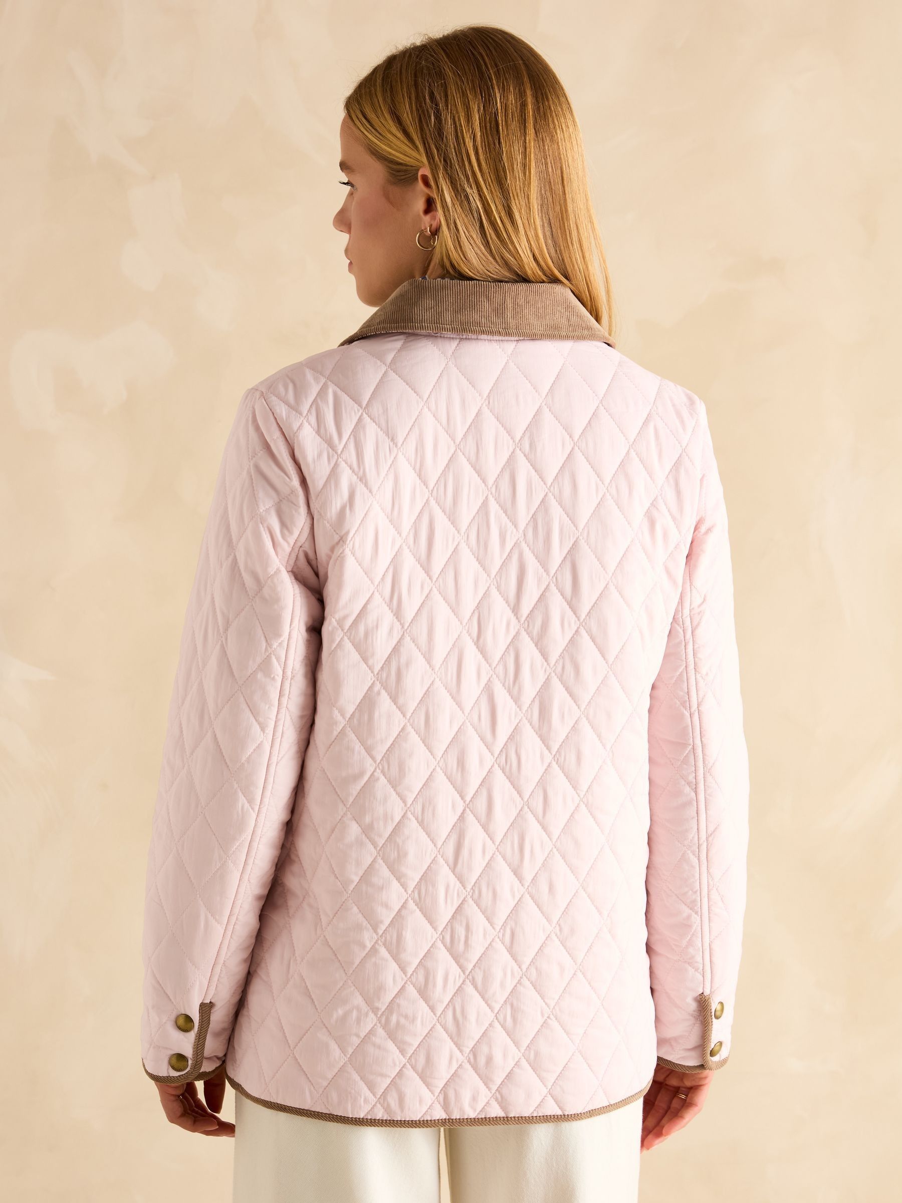 Quinn Pink Showerproof Diamond Quilted Coat - Image 2 of 14
