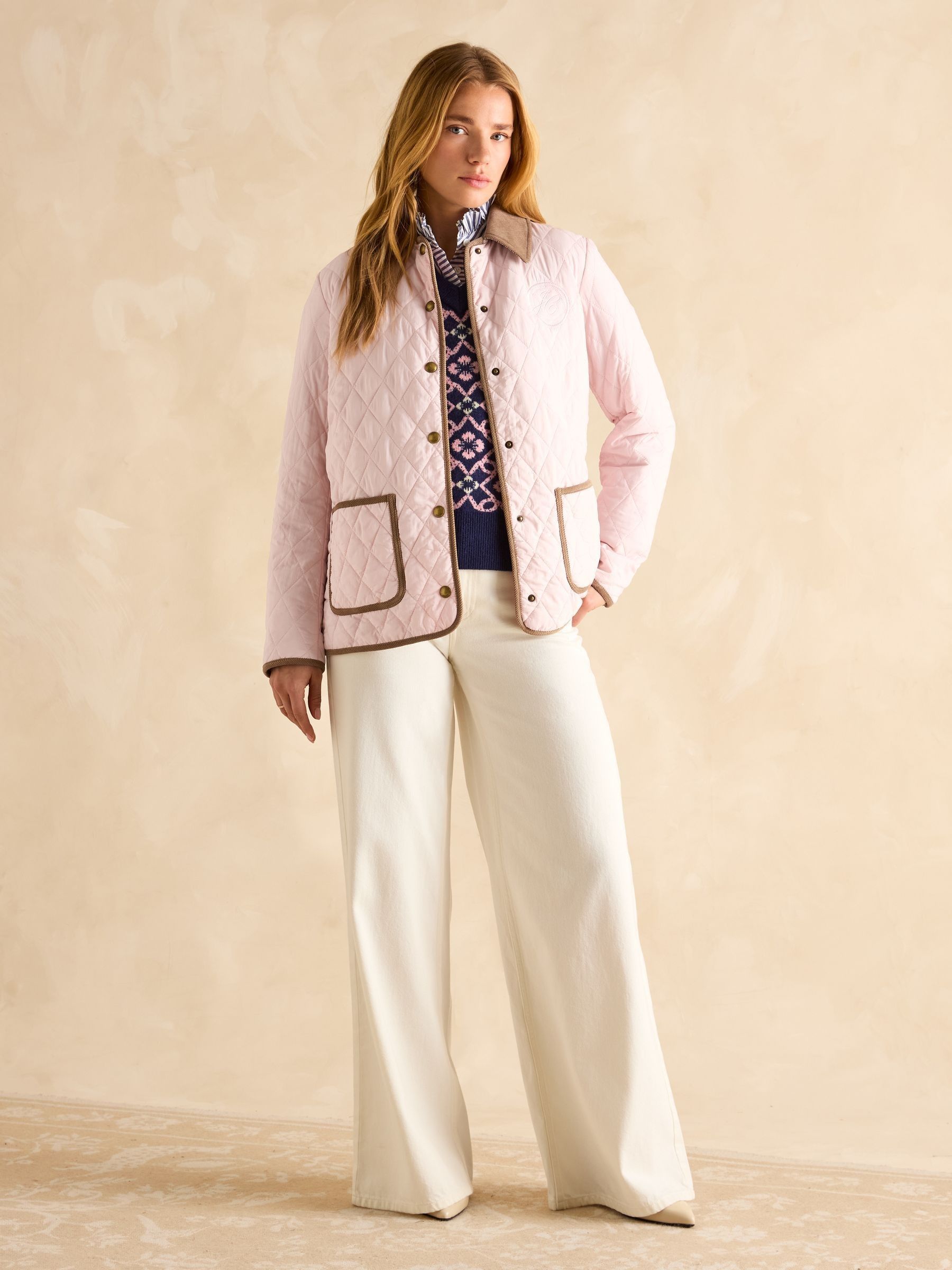 Quinn Pink Showerproof Diamond Quilted Coat - Image 3 of 14