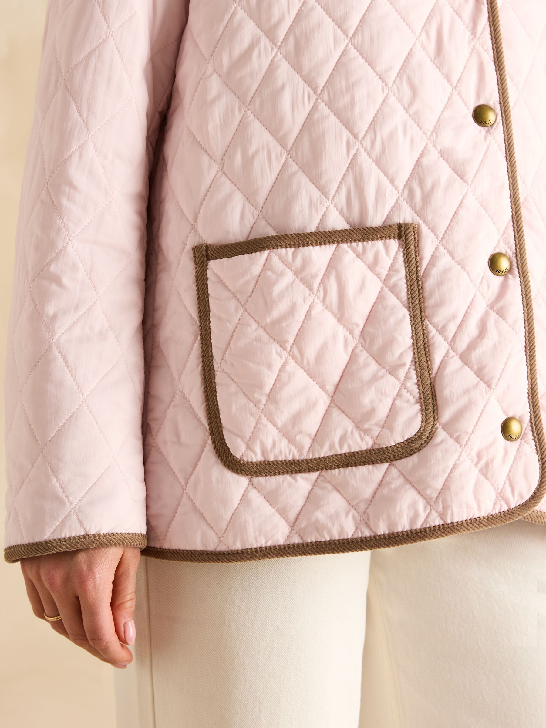 Quinn Pink Showerproof Diamond Quilted Coat - Image 8 of 14