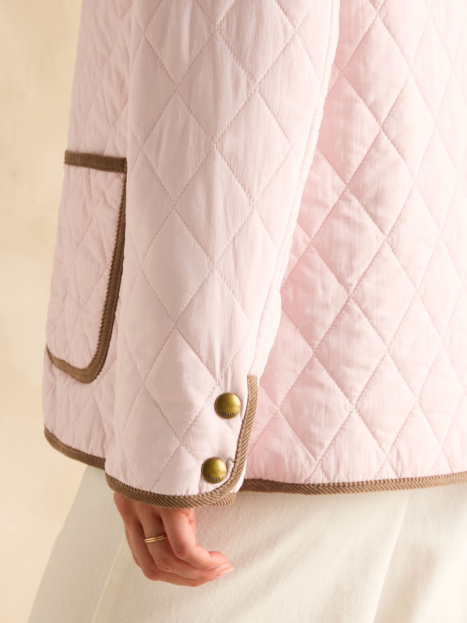 Quinn Pink Showerproof Diamond Quilted Coat - Image 9 of 14