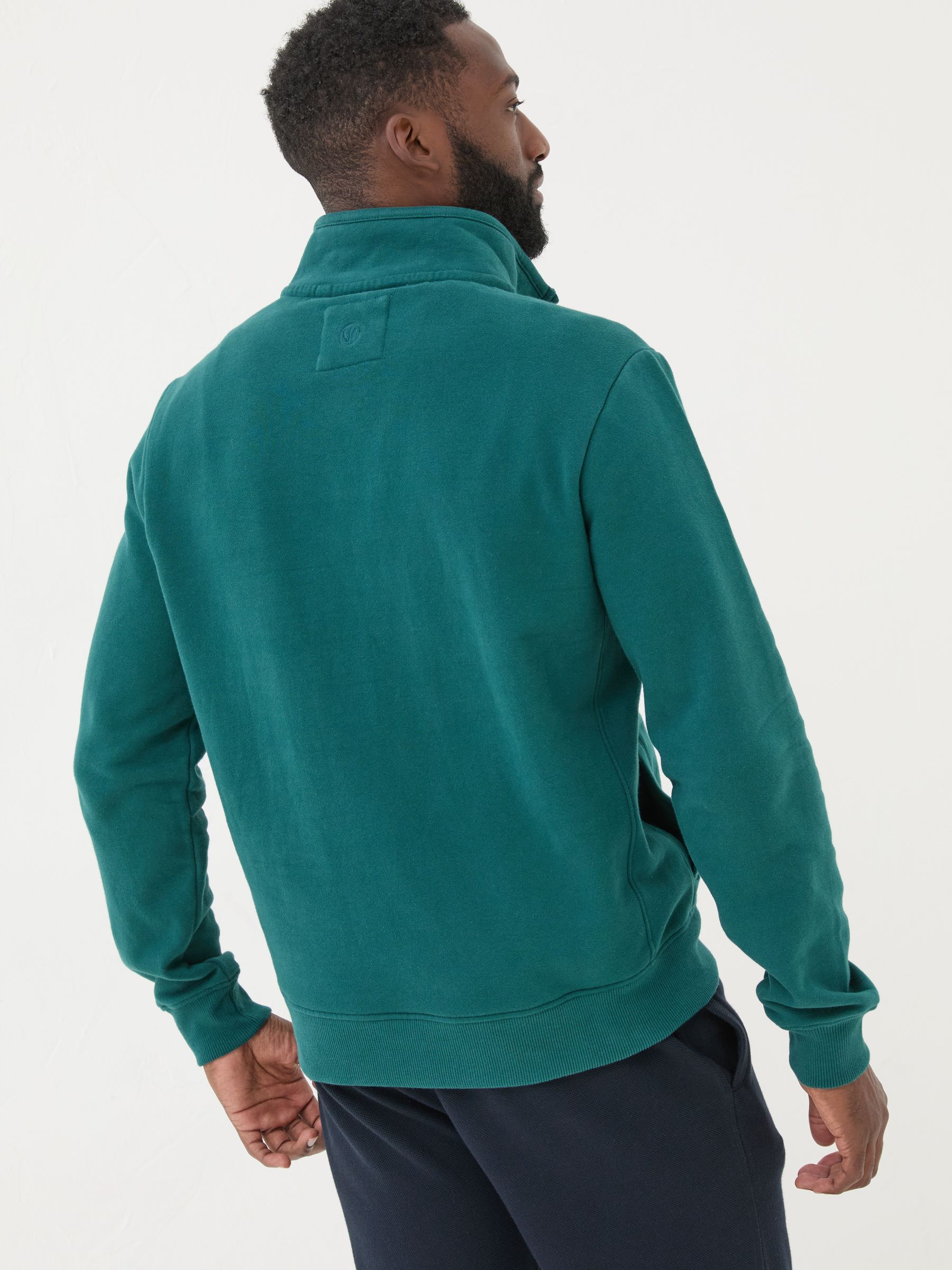 Brooke Dark Teal Half Neck Sweatshirt - Image 2 of 5