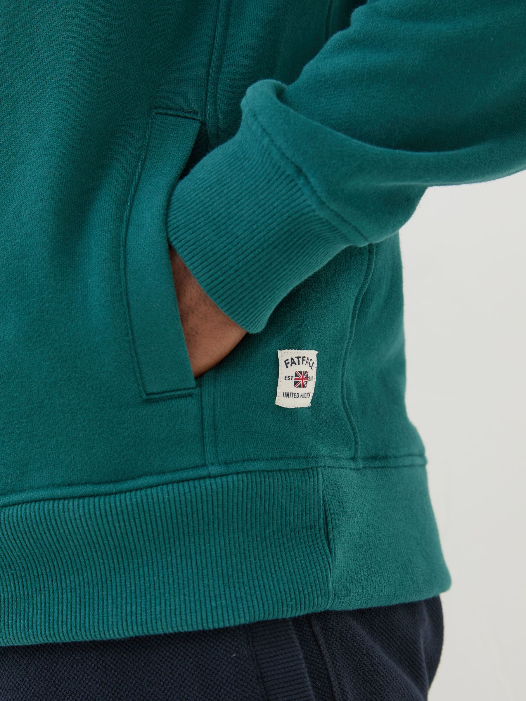 Brooke Dark Teal Half Neck Sweatshirt - Image 4 of 5