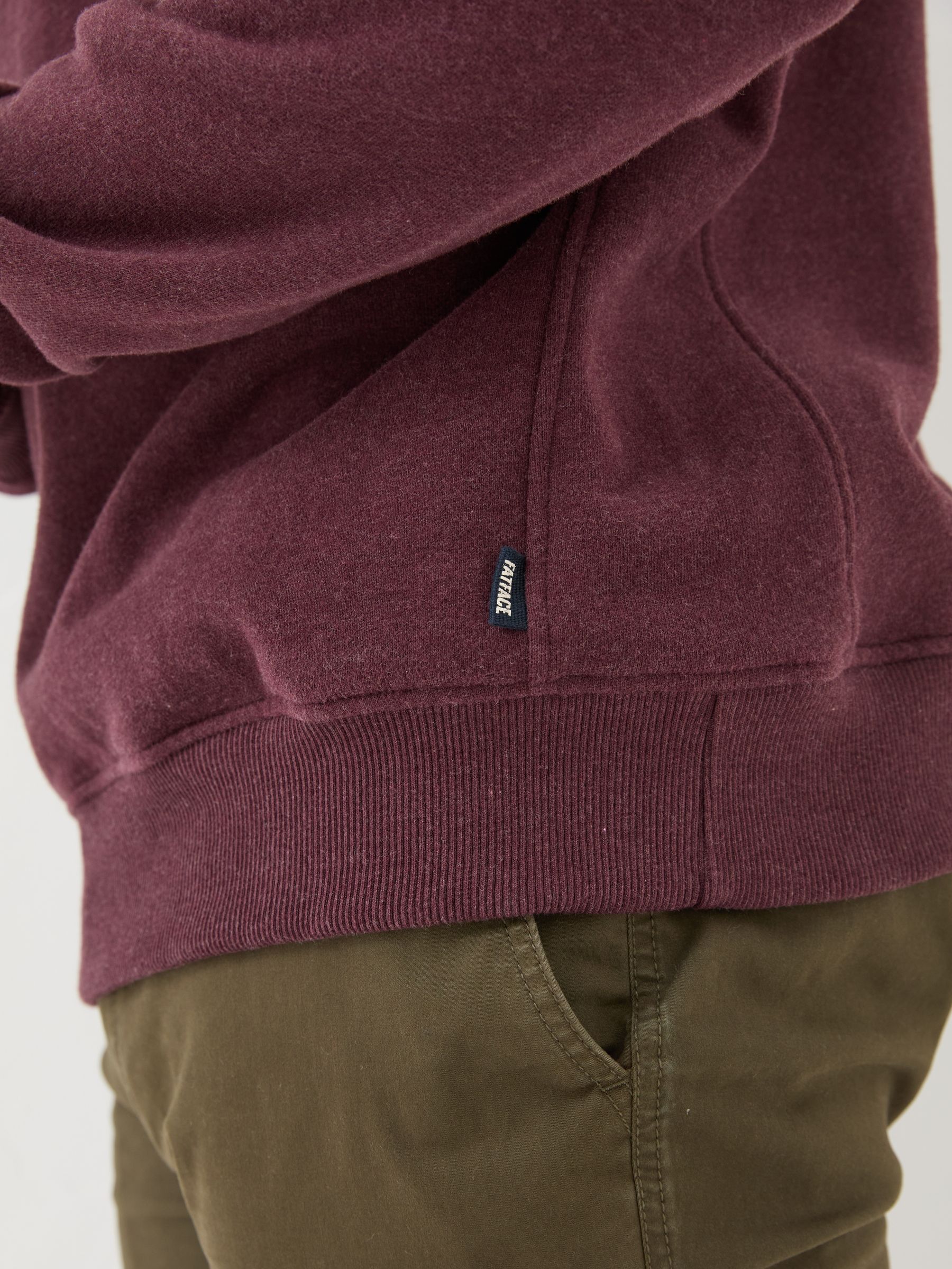 Burgundy Red Brooke Half Neck 100% Cotton Sweatshirt - Image 4 of 5