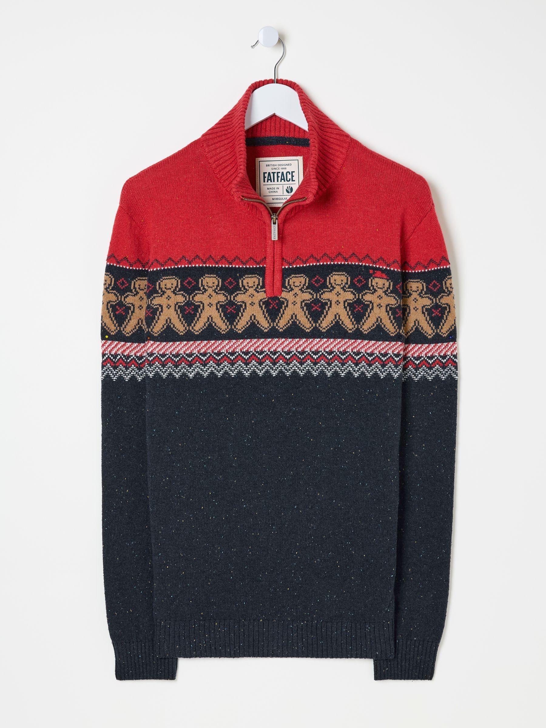Navy Blue Gingerbread Half Neck Jumper - Image 5 of 6
