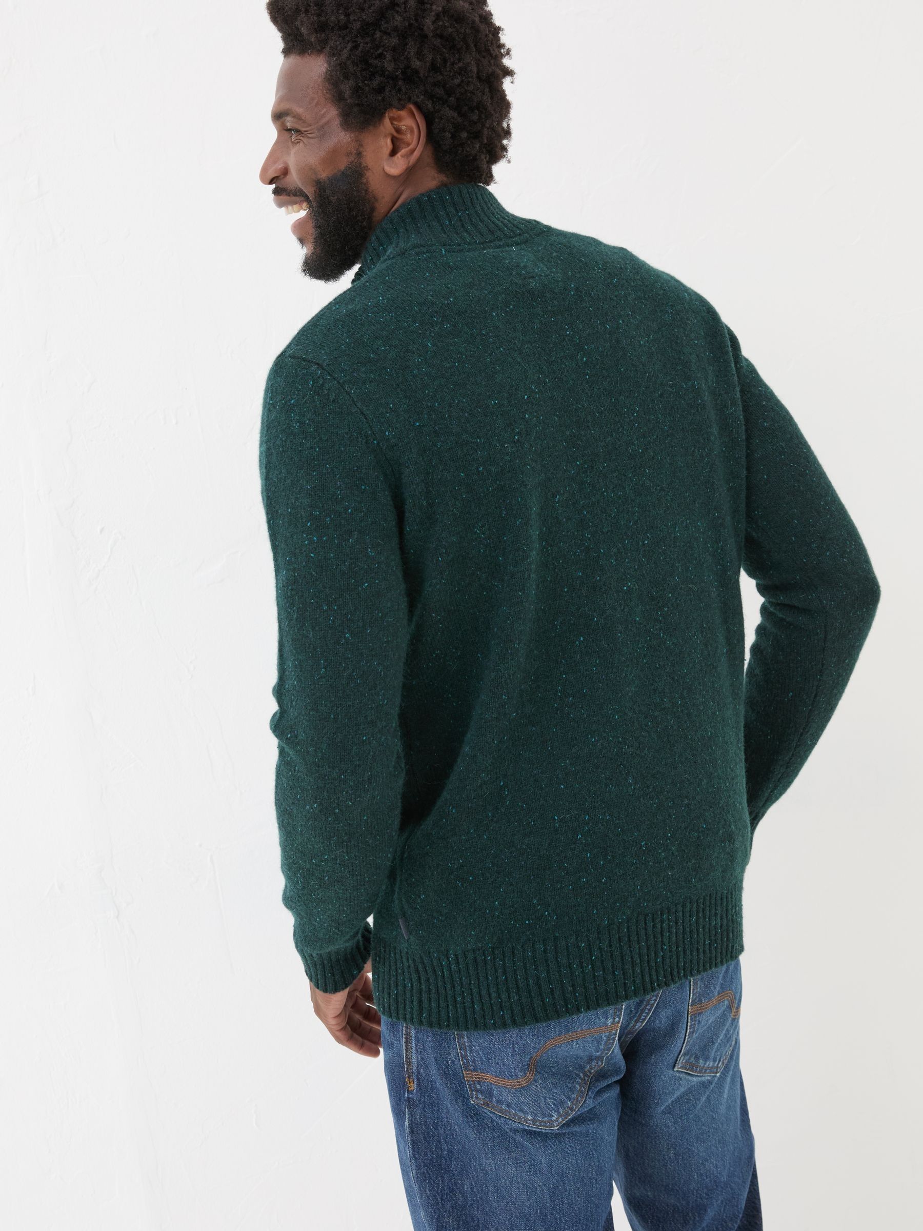 Dark Green Lambswool Half Neck Jumper - Image 2 of 6